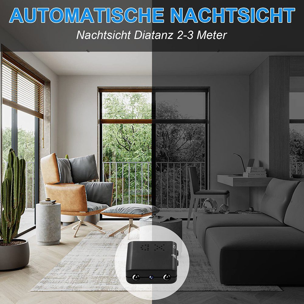 GelldG Mini Kamera Videokamera HD 1080P Überwachungskamera Sicherheitskamera Überwachungskamera