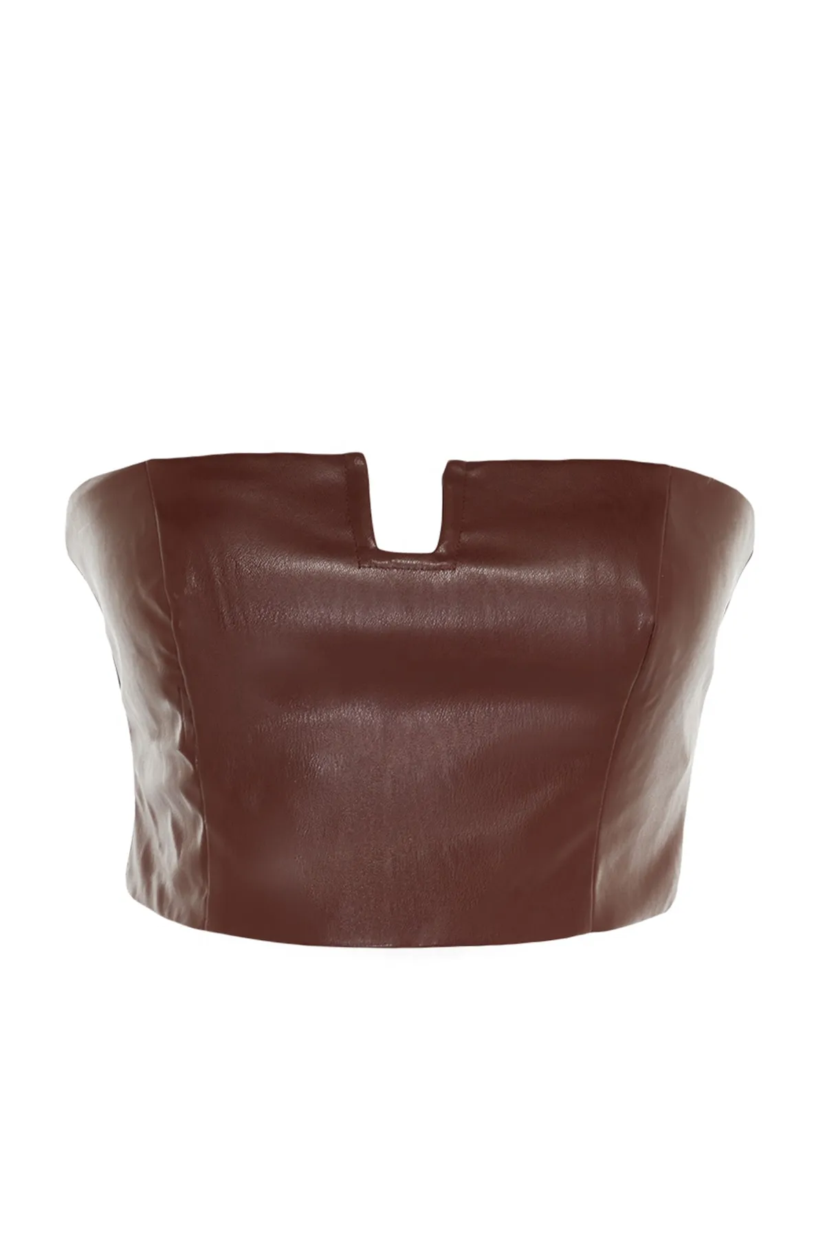 Trendyol Collection  Weinrotes Kunstleder-Bustier TPRSS22BS00000