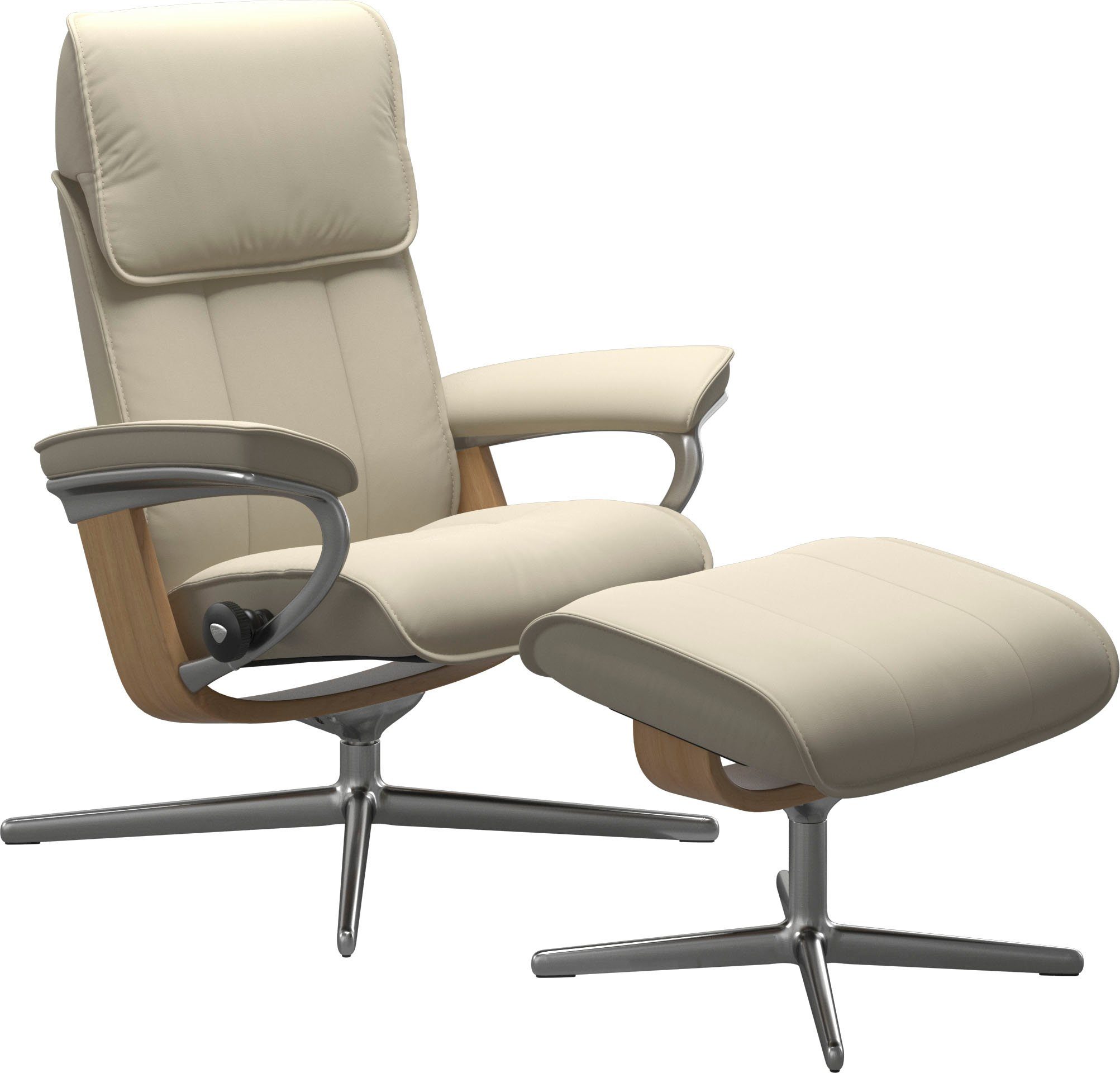 Stressless® Relaxsessel Admiral (Set, Relaxsessel inkl. Hocker), mit Cross Base, Größe M & L, Holzakzent Eiche