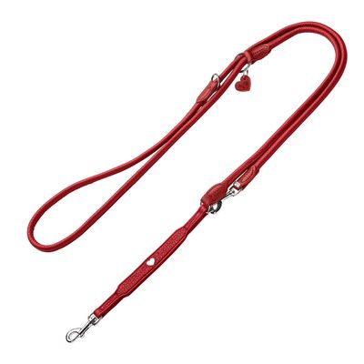 HUNTER Verstellbare Führleine Round & Soft Love, rot