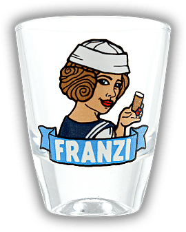 Franzi Franzbrötchenlikör Glas 3cl. Franzi Franzbrötchenlikör Glas 3cl. Das original Franzi Franzbrötchenlikör Glas