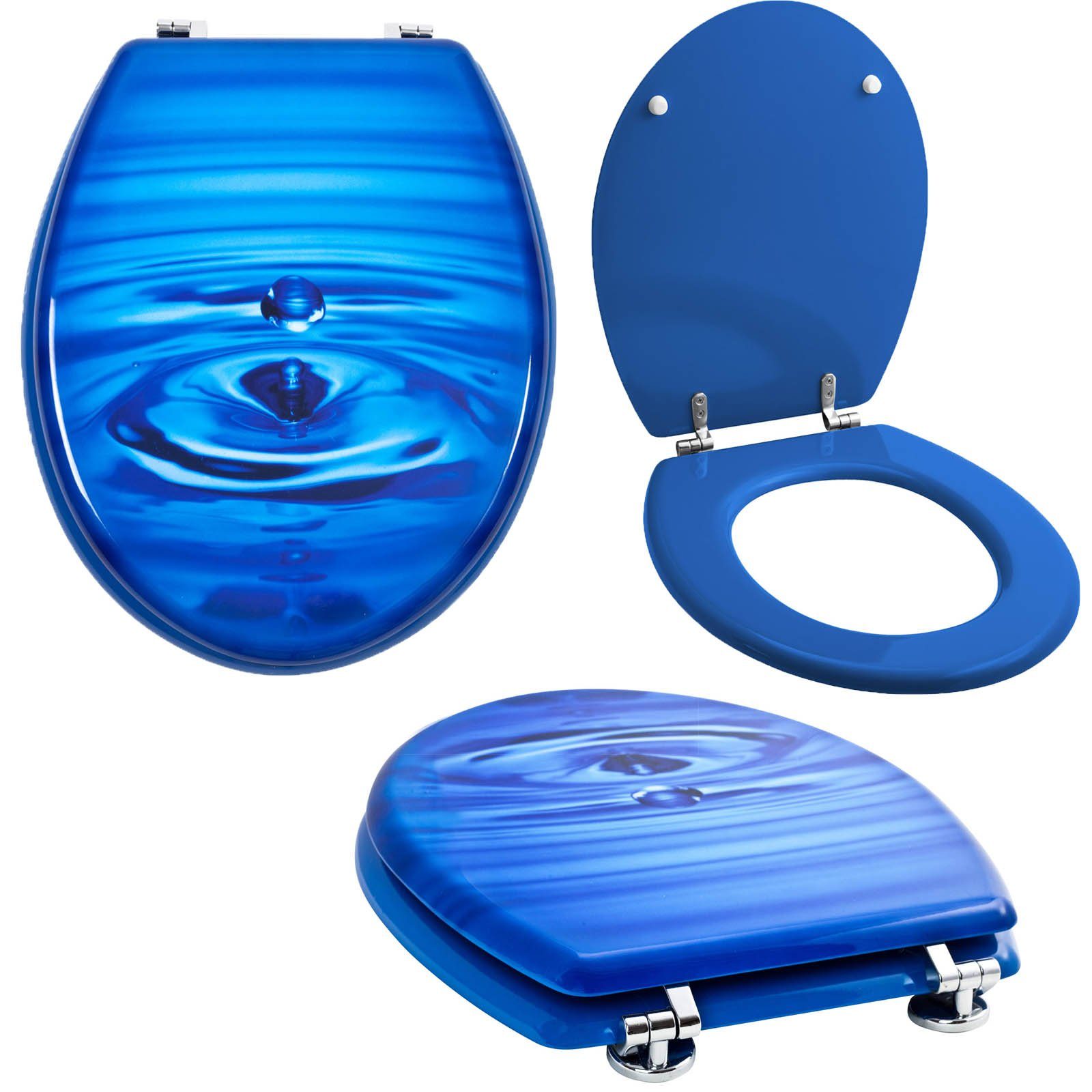 Grafner WC-Sitz WC Sitz mit Absenkautomatik Motiv Blue Drop Toilettendeckel, mit Absenktautomatik