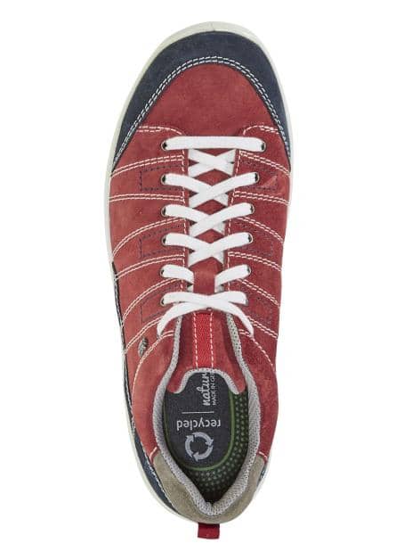 Schnürschuh mit kontrastfarbenen Steppnähten