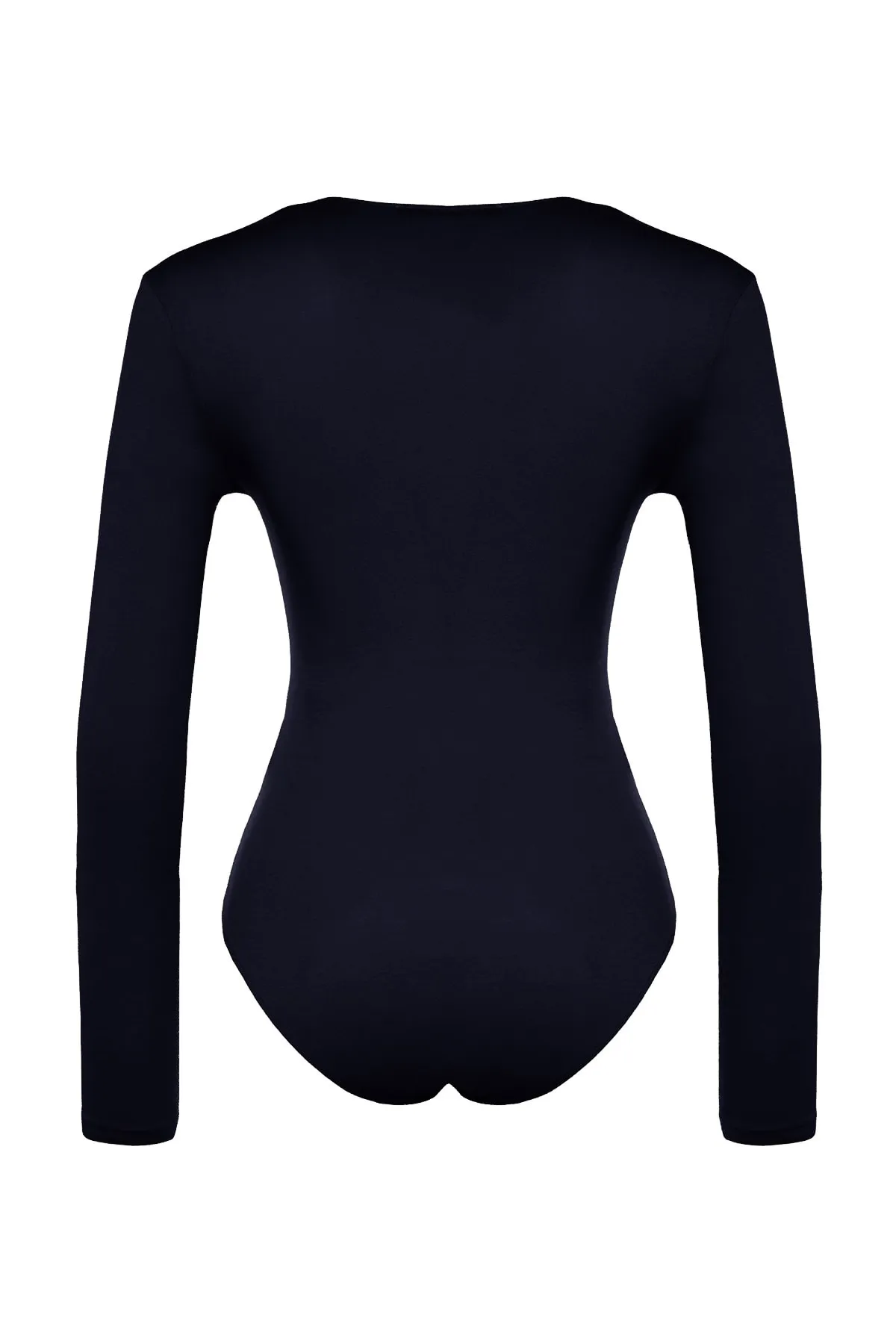 Trendyol Collection  Marineblauer Strick-Body mit tiefem V-Kragen und Druckknöpfen TPRAW22BD0084
