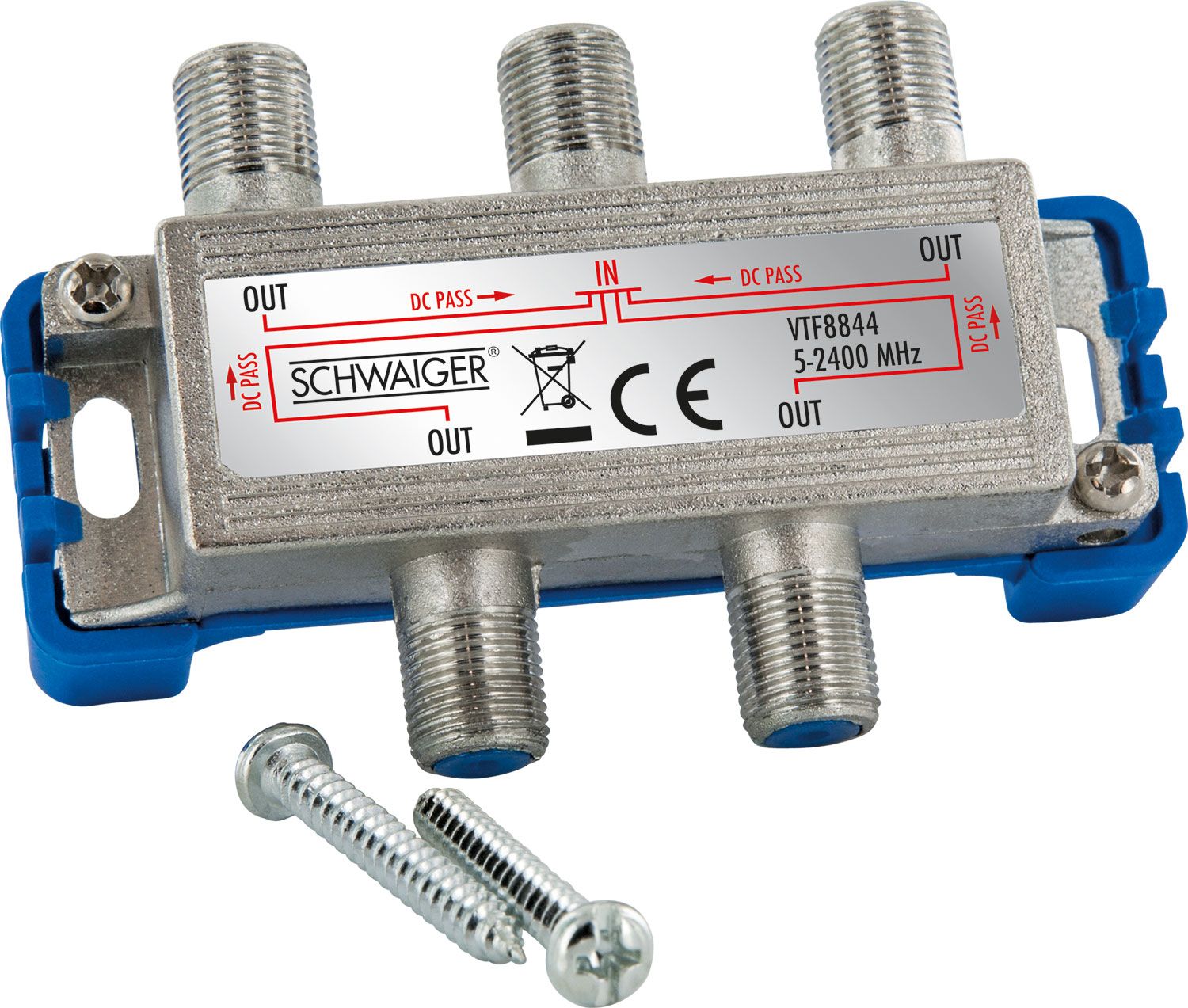 Schwaiger VTF7844 4-fach 12 dB Kabelverteiler