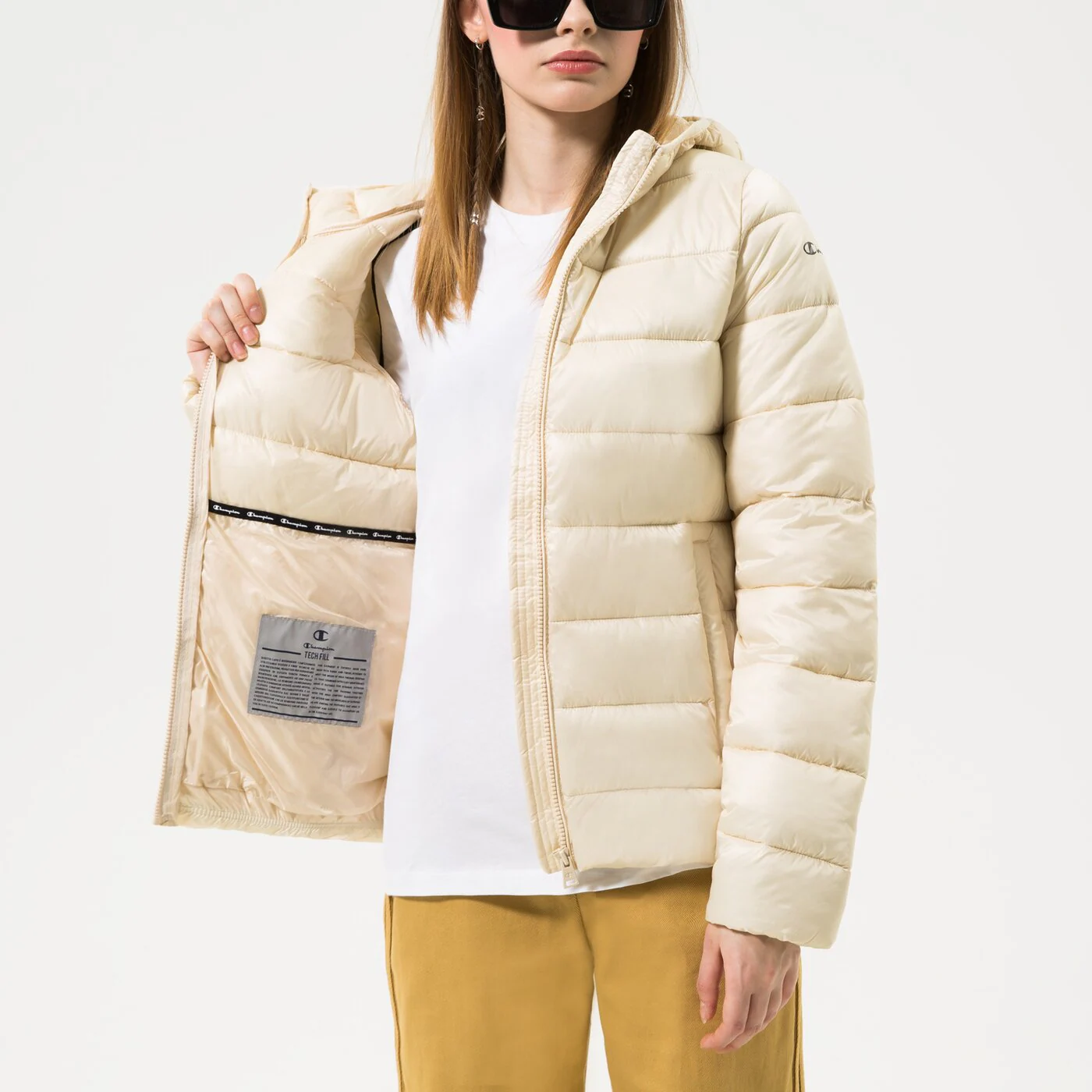 CHAMPION JACKE WINTER HOODED POLYFILLED JACKET Beige