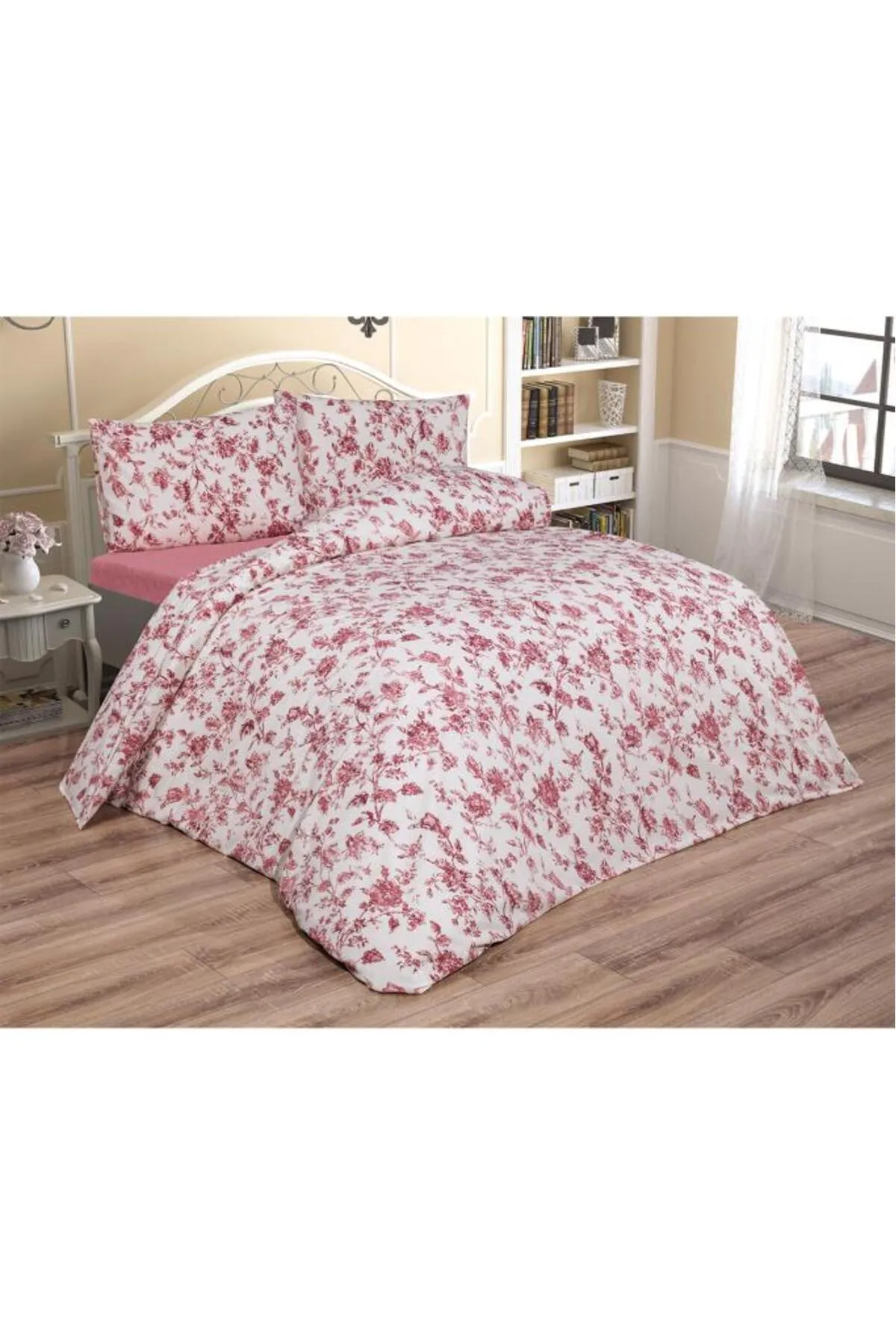 Çeyiz Diyarı  Emma Bettwäsche-Set für Doppelbett, Rot