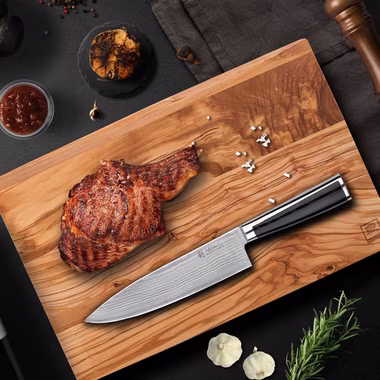 Wakoli Kochmesser Damast Chefmesser, Klinge 20,00 cm Länge Mikatagriff - Serie Migan