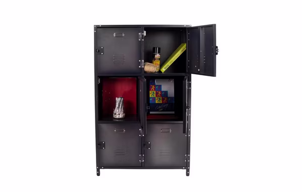 rikta Mehrzweckschrank vintage Metallschrank und Kommode mit 6 Türen