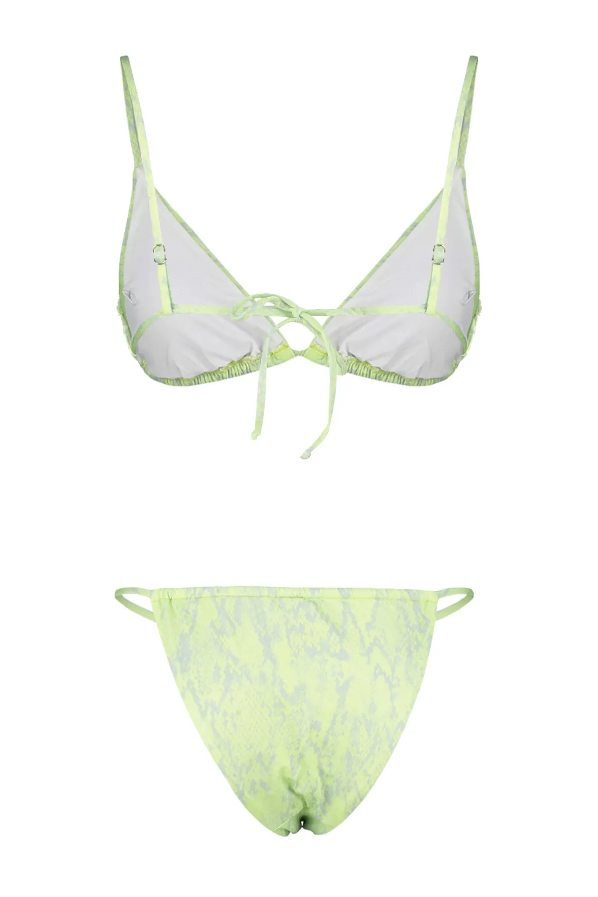 Trendyol Collection  Grünes, dreieckiges brasilianisches Bikini-Set mit hohem Beinausschnitt und Bindeband TBESS22BT0046