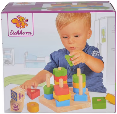 Eichhorn Steckspielzeug Holzspielzeug, Steckspiel, (Set, 21-tlg), aus Holz; Made in Europe