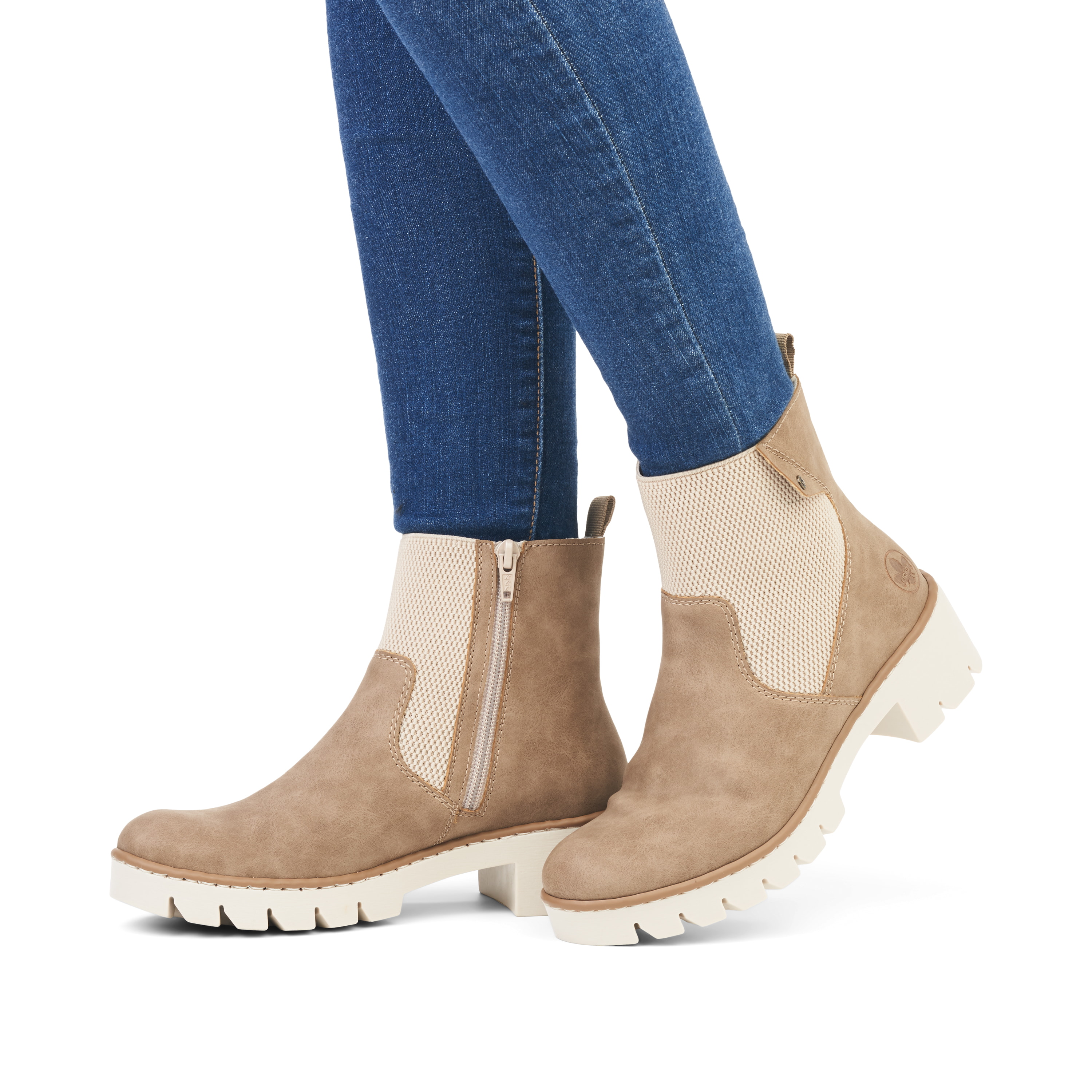 Rieker Damen Chelsea Boots beigebraun