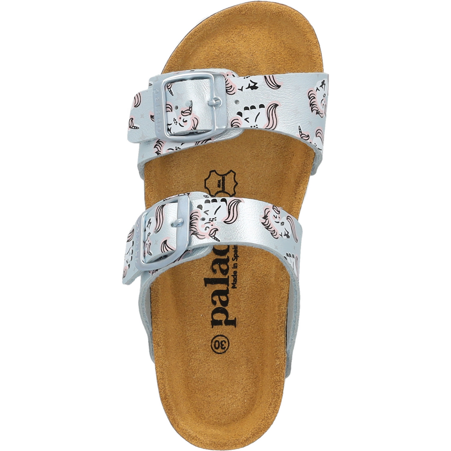 Palado Kids Samos G Print, Pantoletten, Kinder, Hellblau Metallic Unicorn