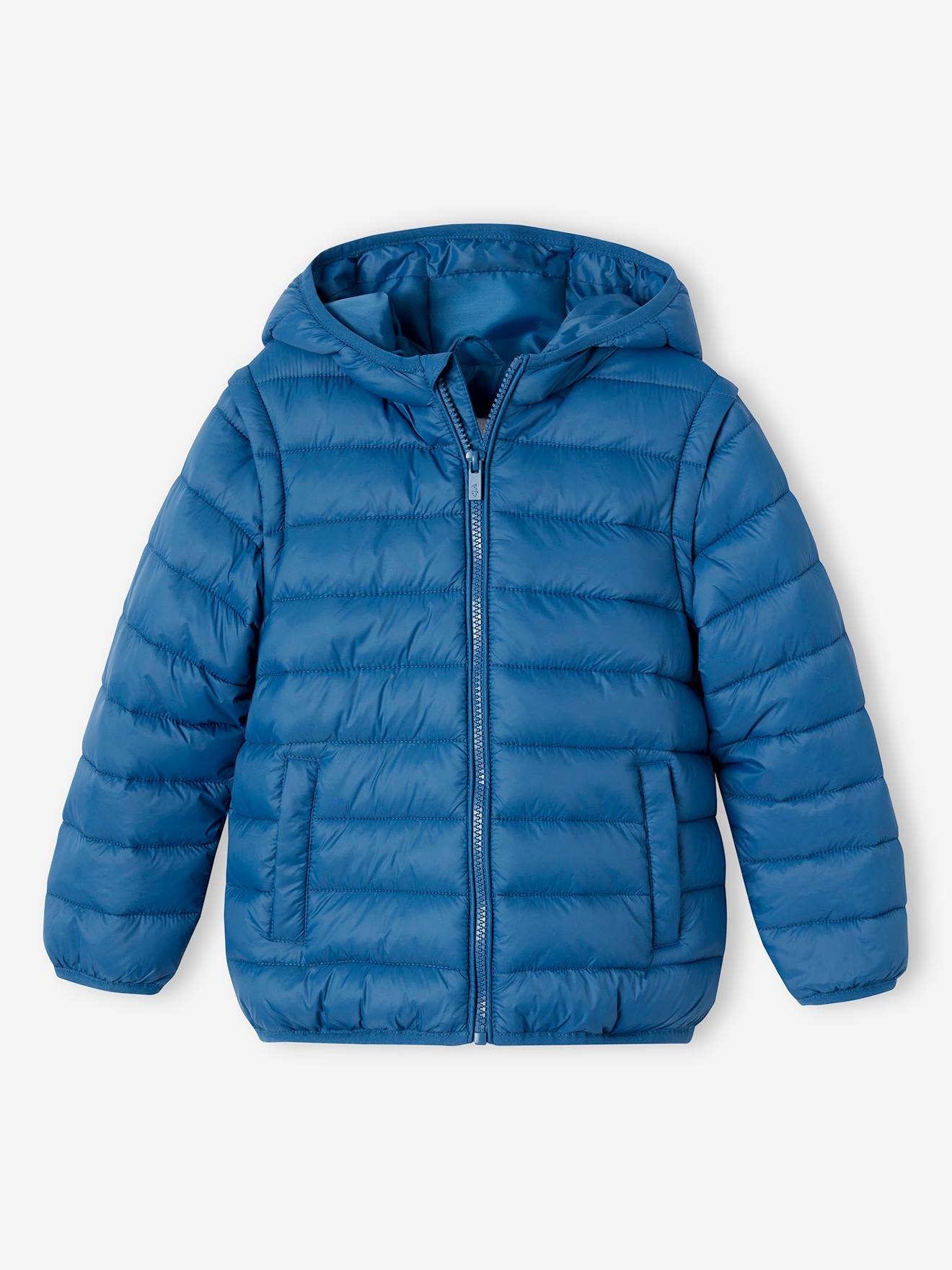 Vertbaudet Jungen Steppjacke mit abnehmbaren Ärmeln & Recycling-Polyester - petrol