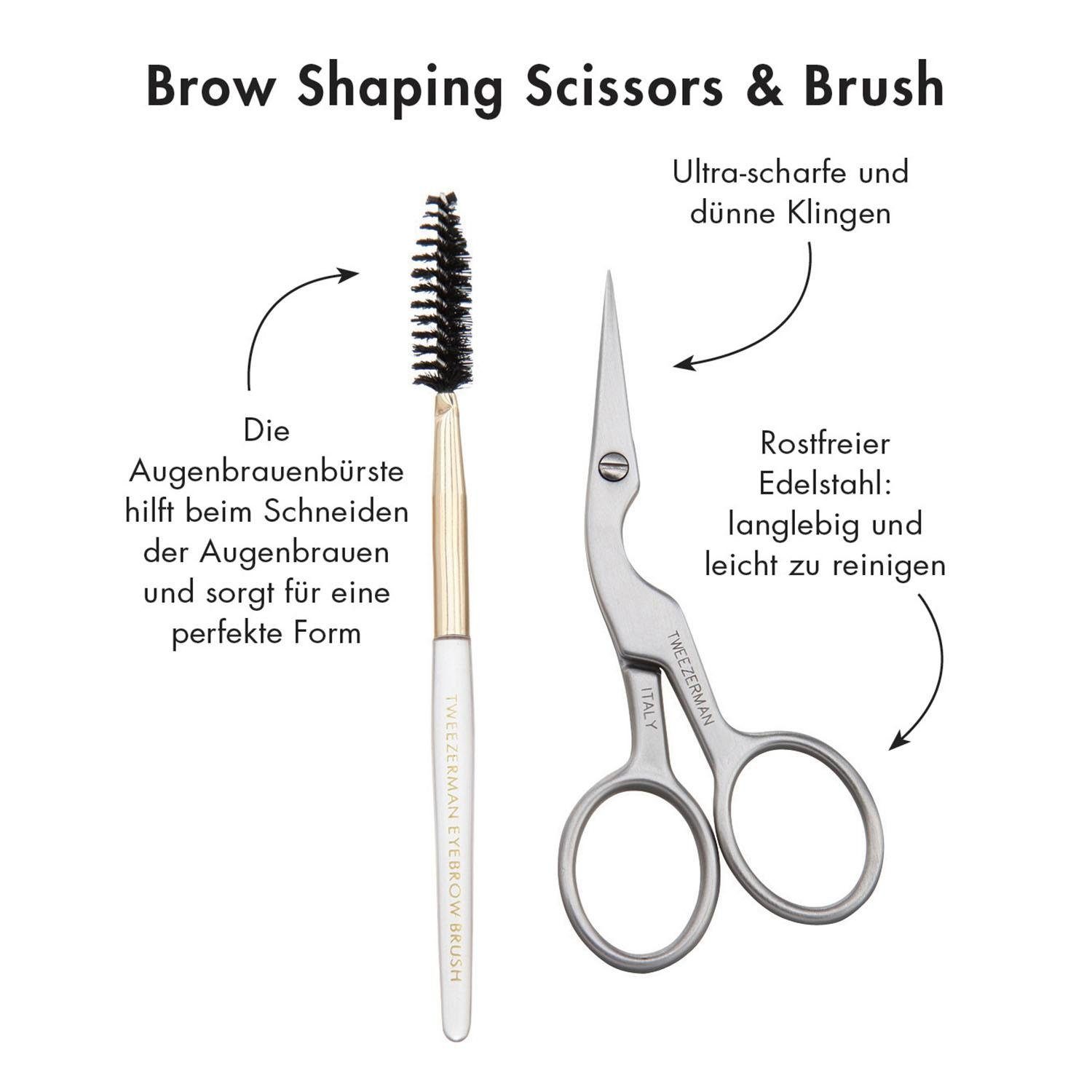 TWEEZERMAN Augenbrauen-Kosmetika Brow Shaping Scissors & Brush, 2-tlg.