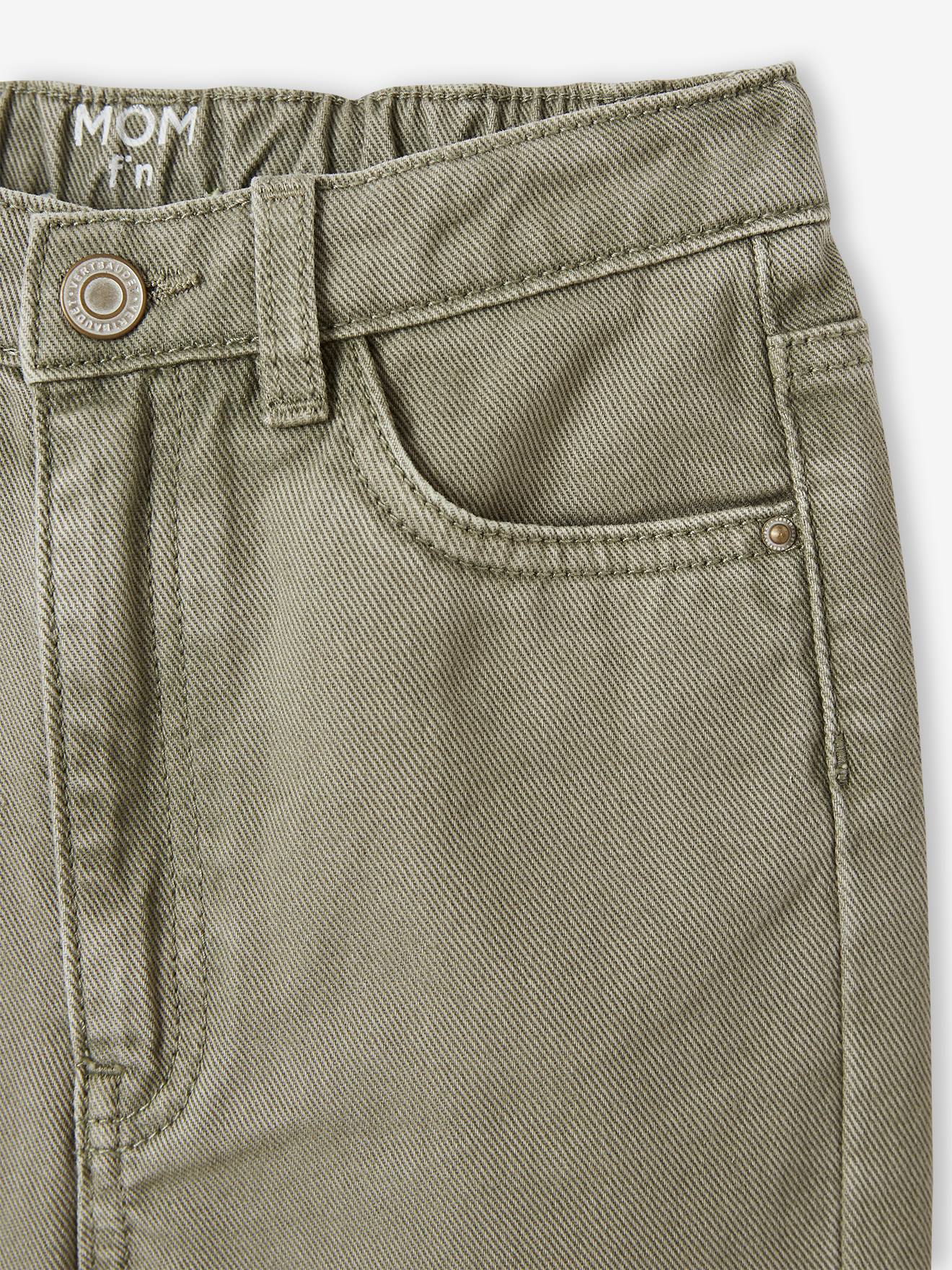 Vertbaudet Mädchen Mom-Hose, Hüftweite SLIM - khaki