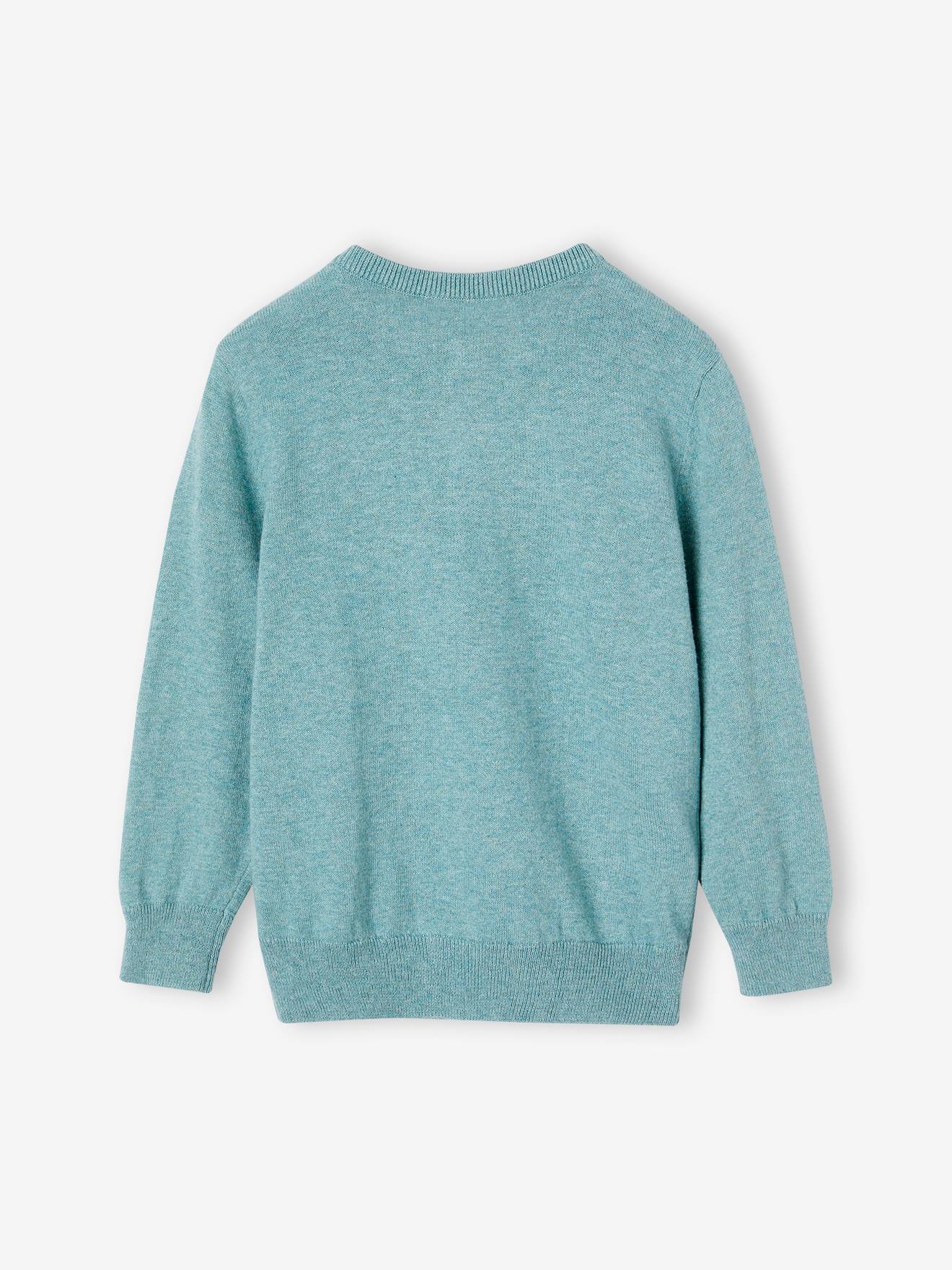 Vertbaudet Jungen Pullover mit Henley-Ausschnitt Oeko-Tex, personalisierbar - beige meliert