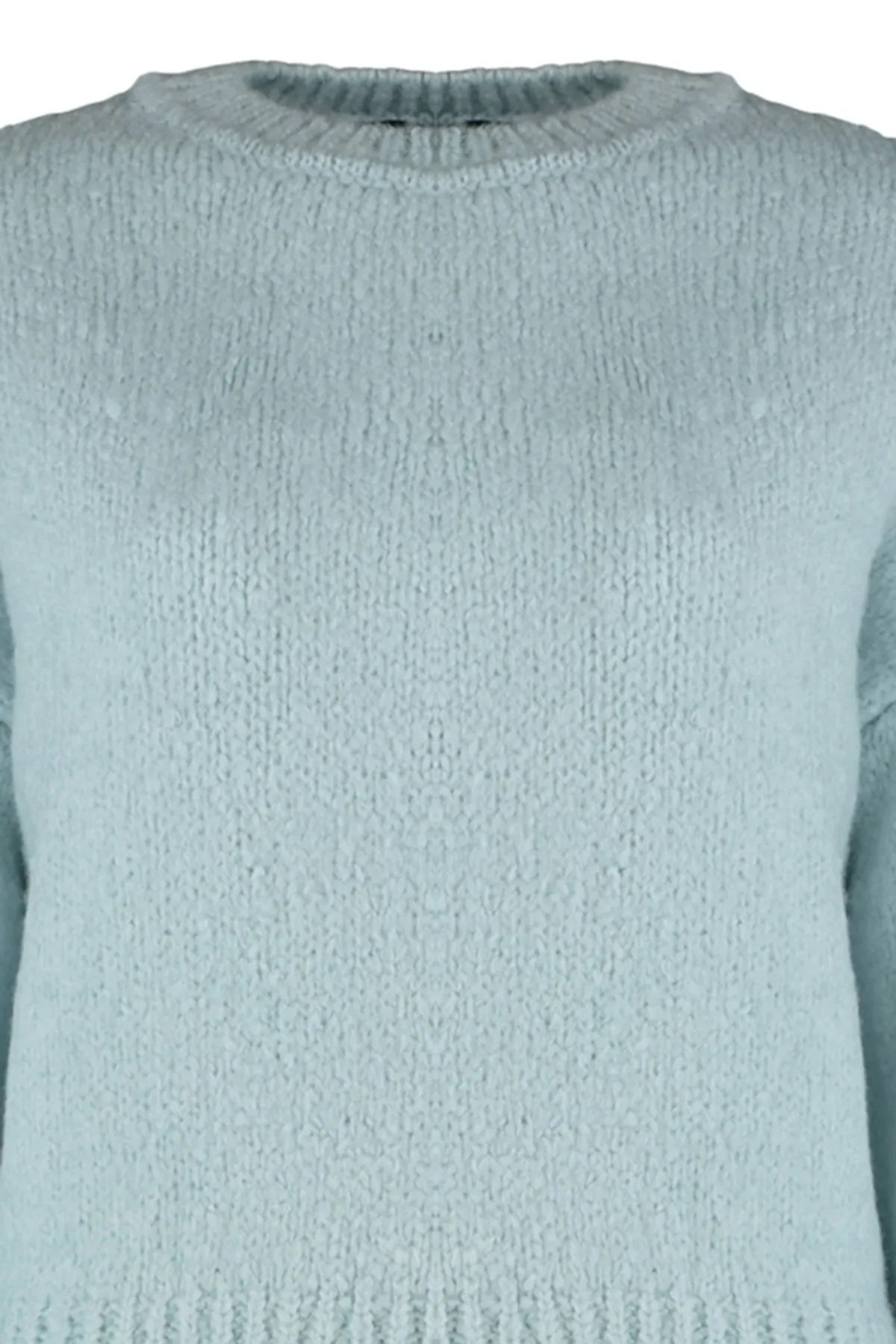 Trendyol Collection  Mintfarbener, weicher, strukturierter Basic-Strickpullover mit weiter Passform TWOAW23KZ00185