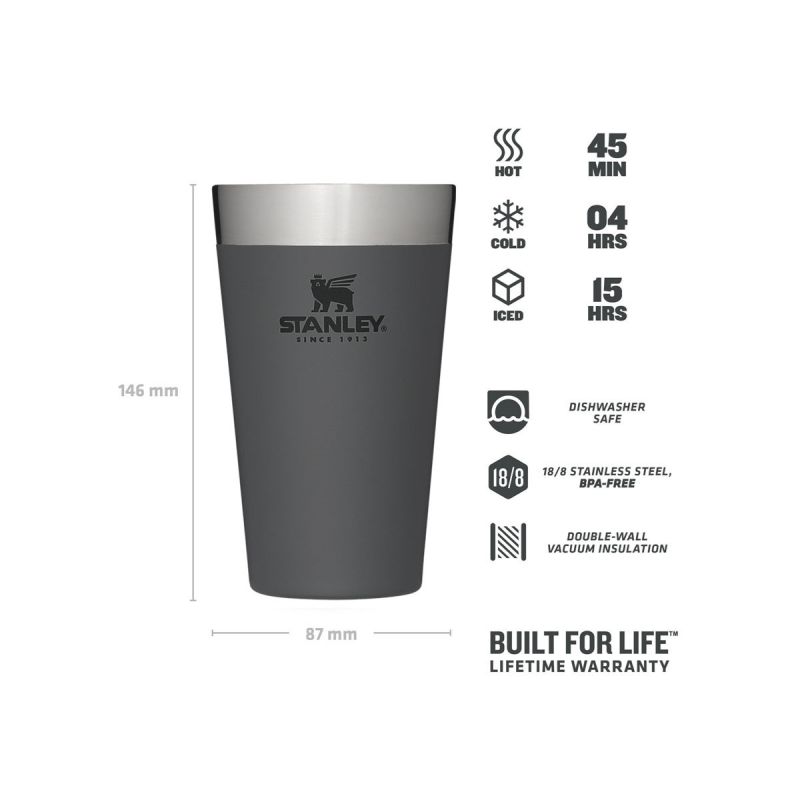 Stanley Adventure Stacking Beer Pint 16oz\/470ml Charcoal