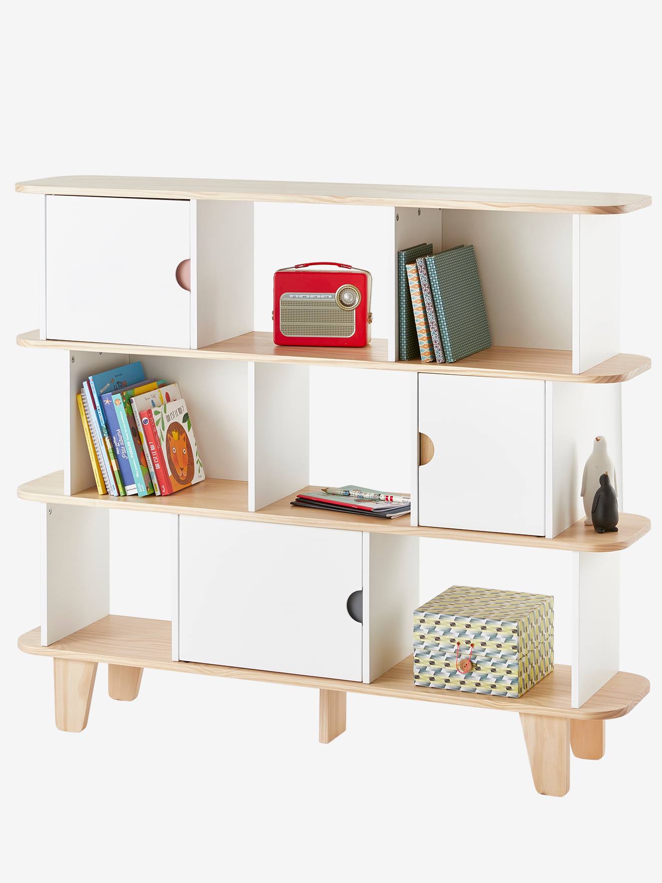Vertbaudet Kinderzimmer Regal SEVENTIES - weiß/natur