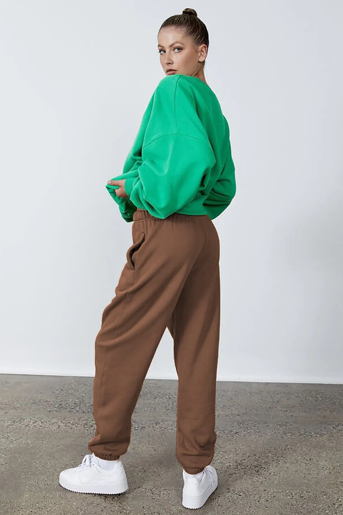 Madmext  Damen-Jogginghose in Camel mit elastischem Bund und Übergröße Mg1235
