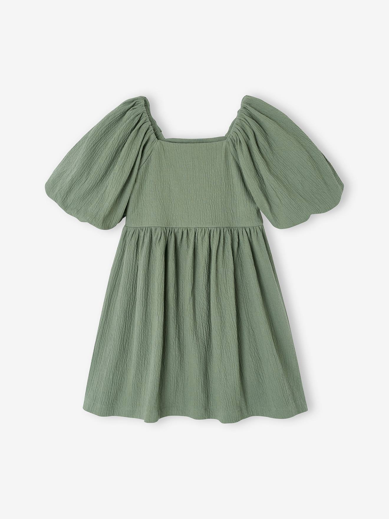 Vertbaudet Festliches Mädchen Kleid mit Reliefstruktur Oeko-Tex - vanille