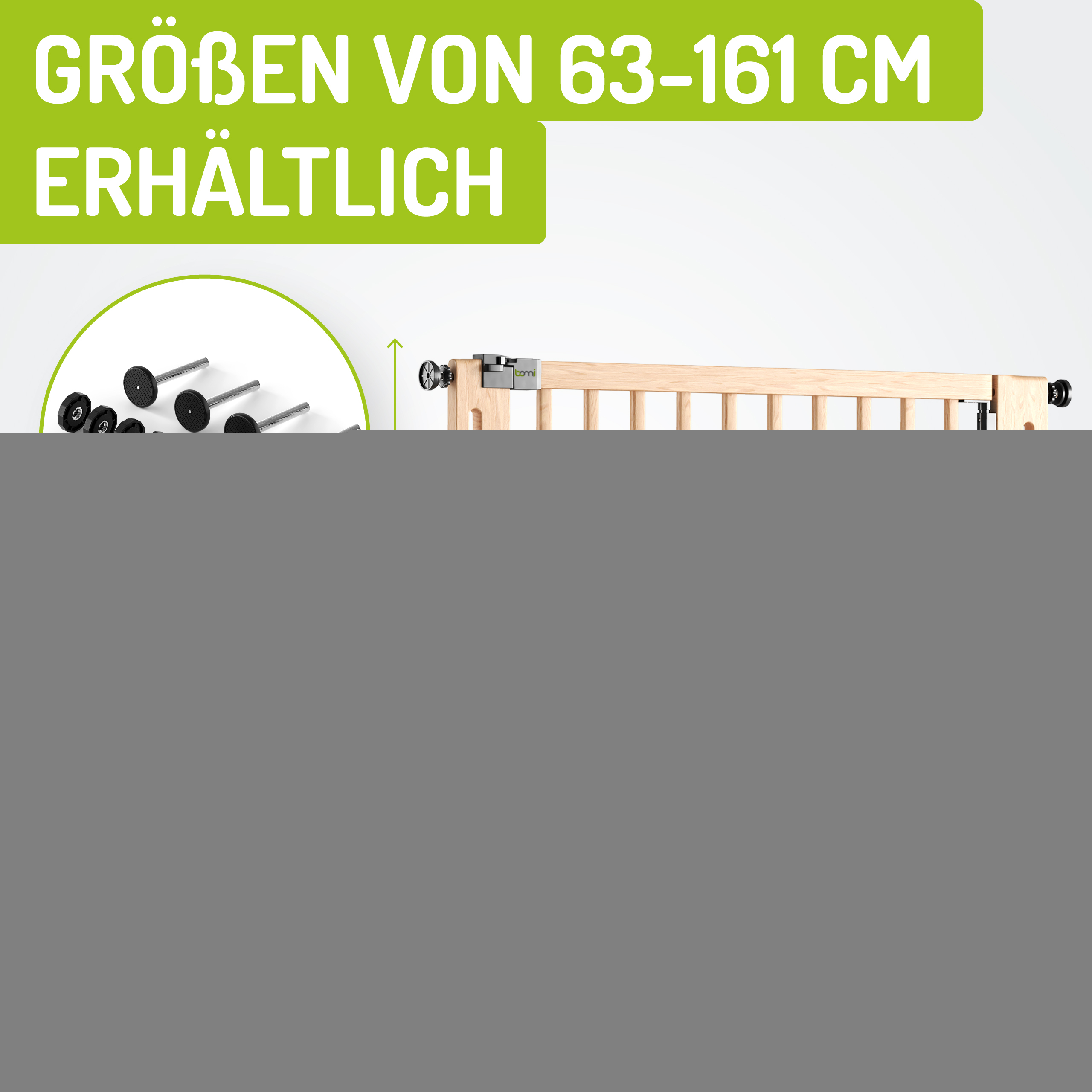 bomi Türschutzgitter & Hundeklappen bomi Türschutzgitter Miko 63-111 cm L