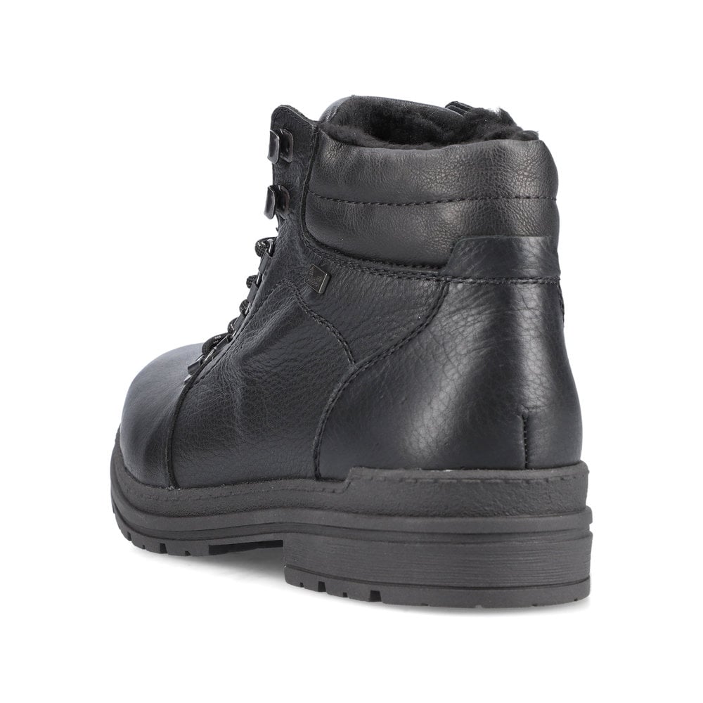 Rieker Herren Schnürstiefel glanzschwarz