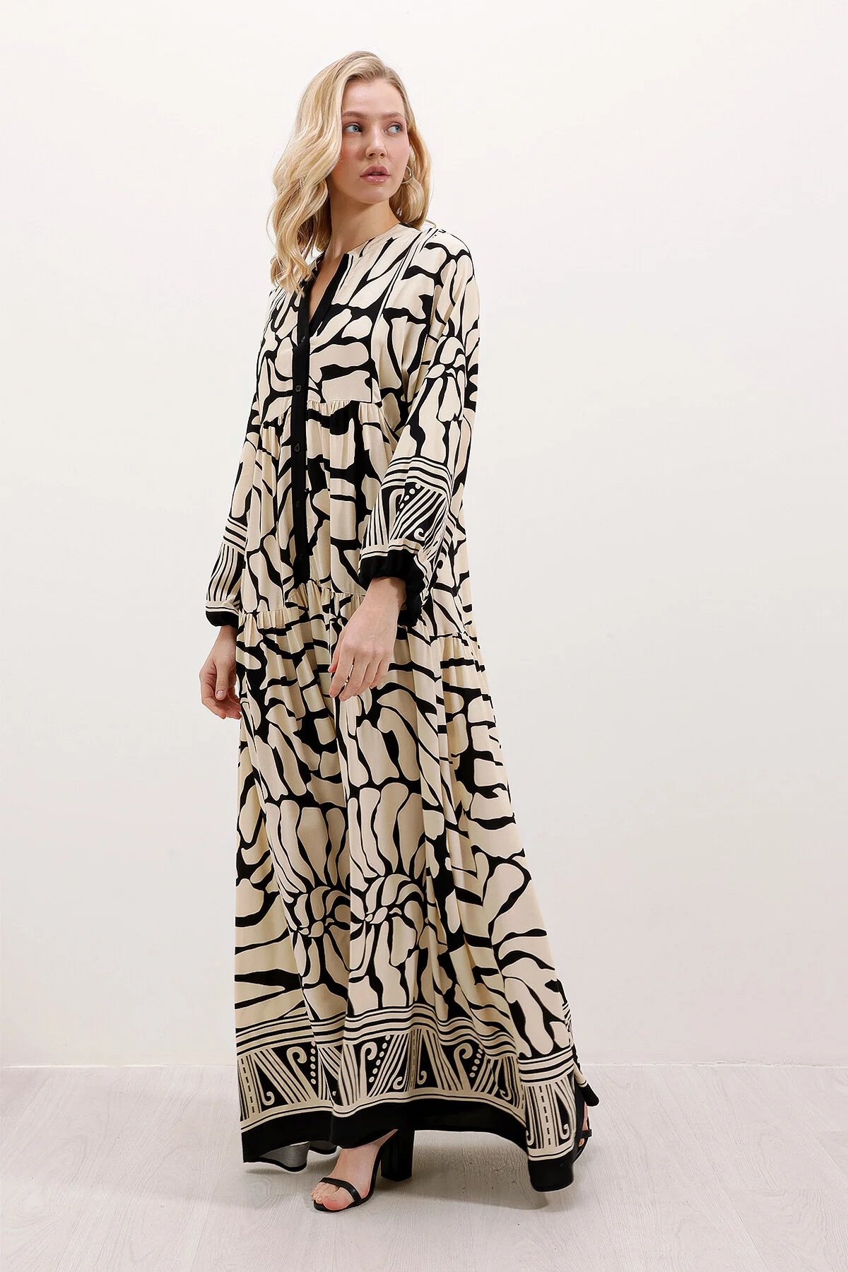 Bigdart  2423 Authentisches gemustertes Kleid - C.Black