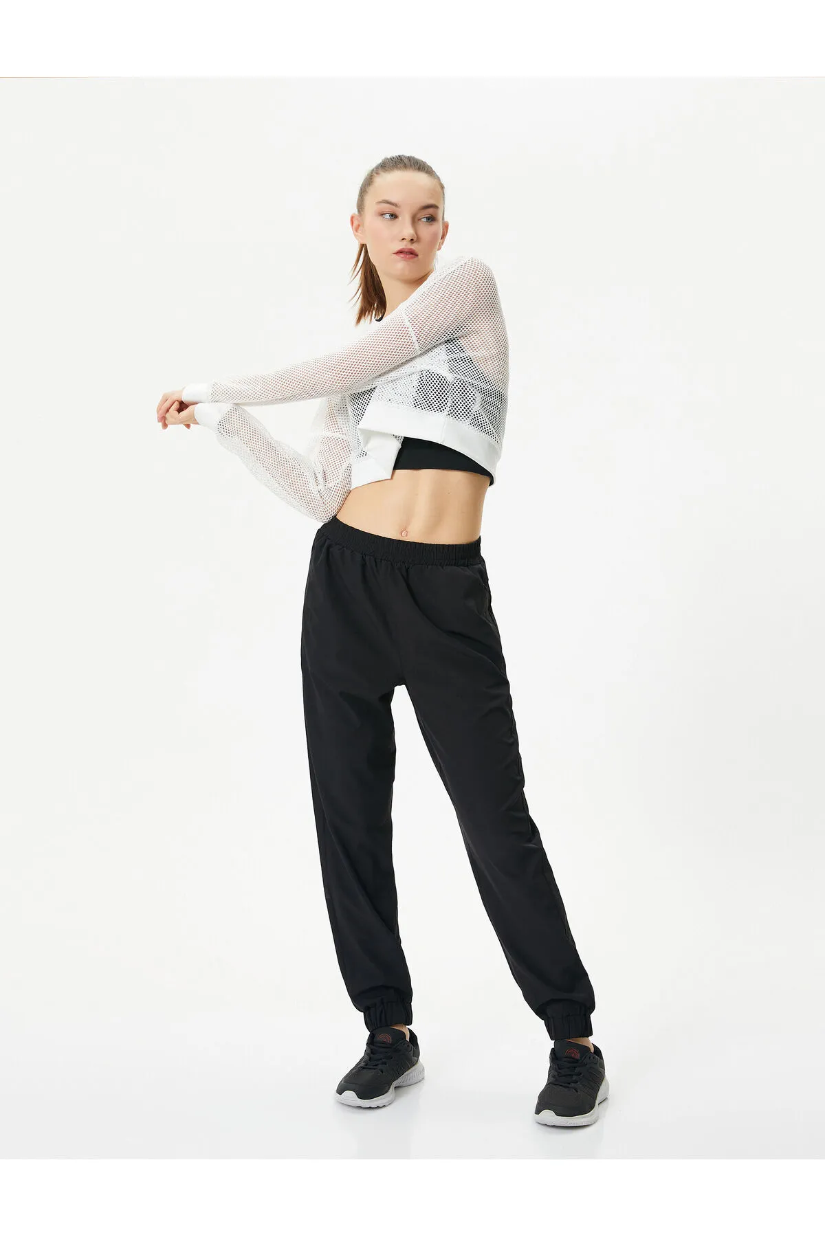 Koton  Jogger-Jogginghose, hohe Taille, bequeme Passform, Reißverschlusstasche