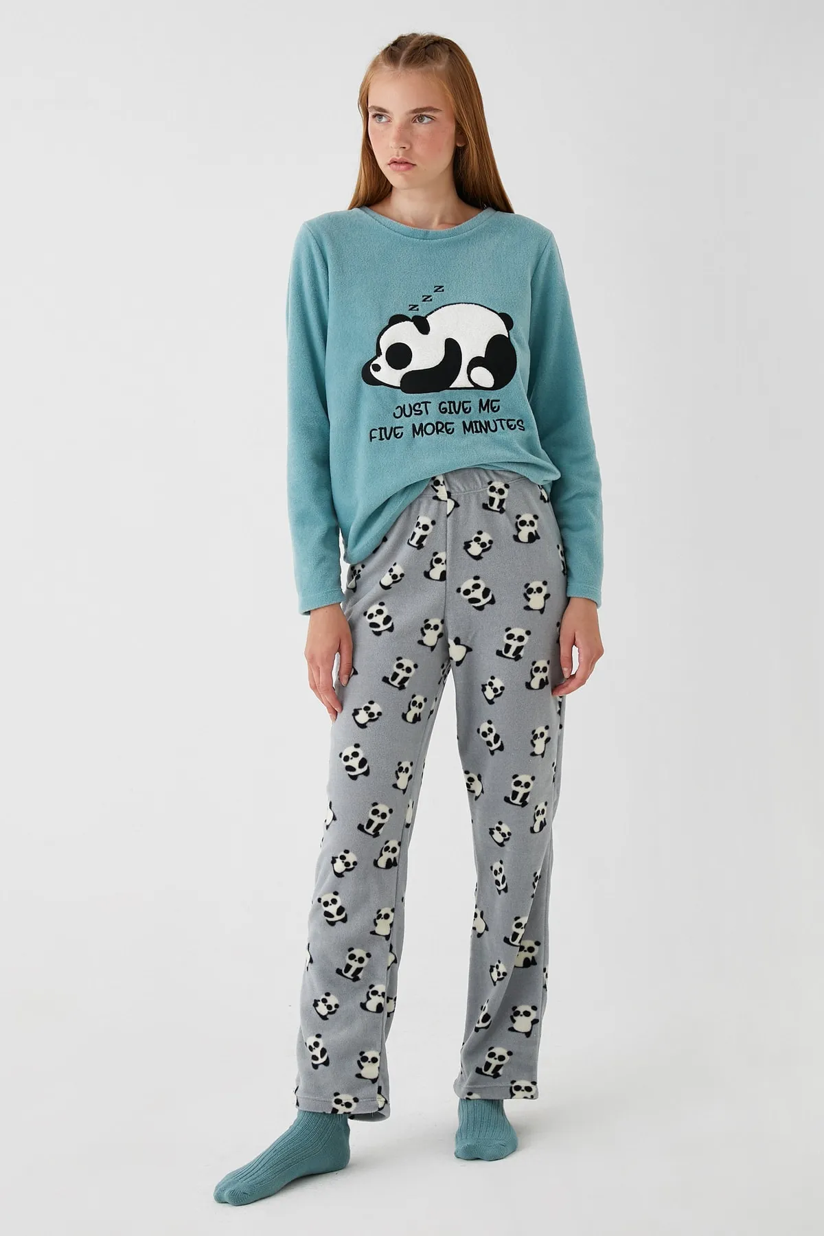 Koton  Grünes Pyjama-Set für Damen 3WLK40049MK