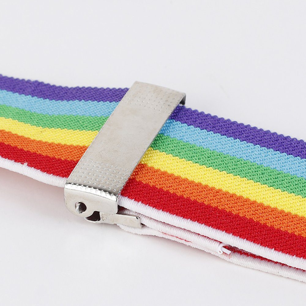 SCOBELT Hosenträger Hosenträger (Regenbogen) (Y-Rücken-Stil verstellbar elastisch mit Metallclips, für Pride, Sommer und Festival Cosplay Party)