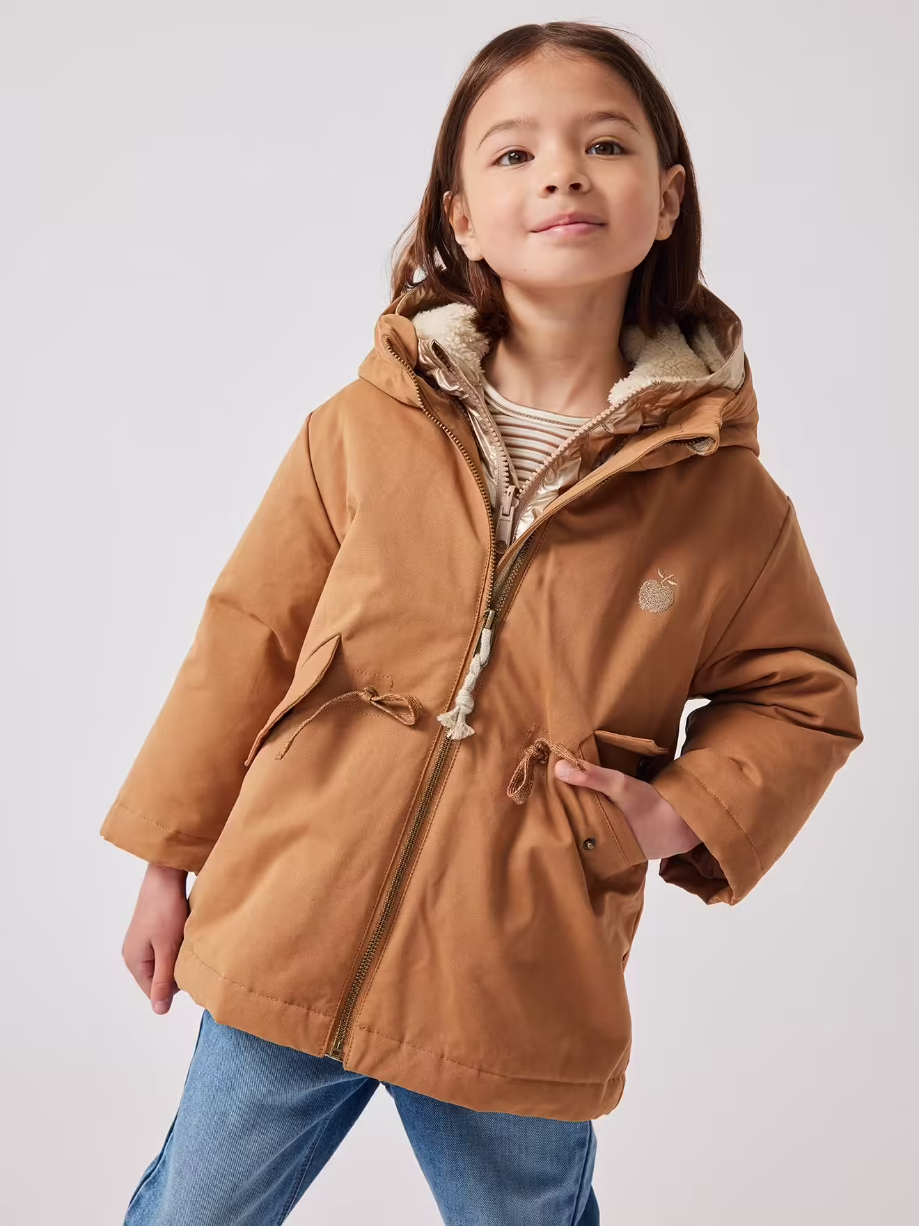 Vertbaudet Mädchen 3-in-1-Jacke - camel