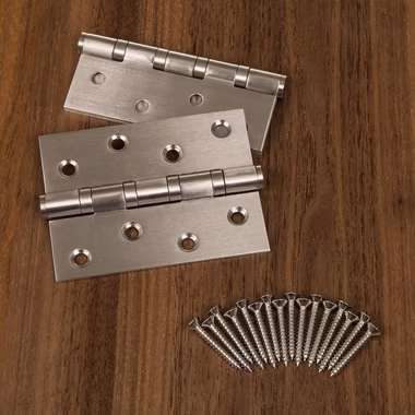 SO-TECH® Türbeschlag Türscharnier Edelstahl SS304 Aufschraubband (2 St), 101 x 76 x 2 mm, Edelstahl gebürstet