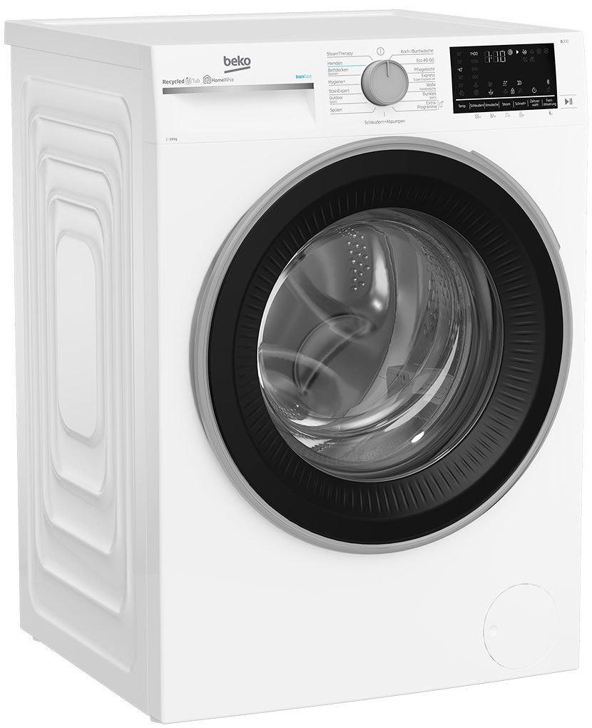 BEKO Waschmaschine B3WFT510413W, 10 kg, 1400 U/min, SteamCure Dampffunktion, Inverter Motor
