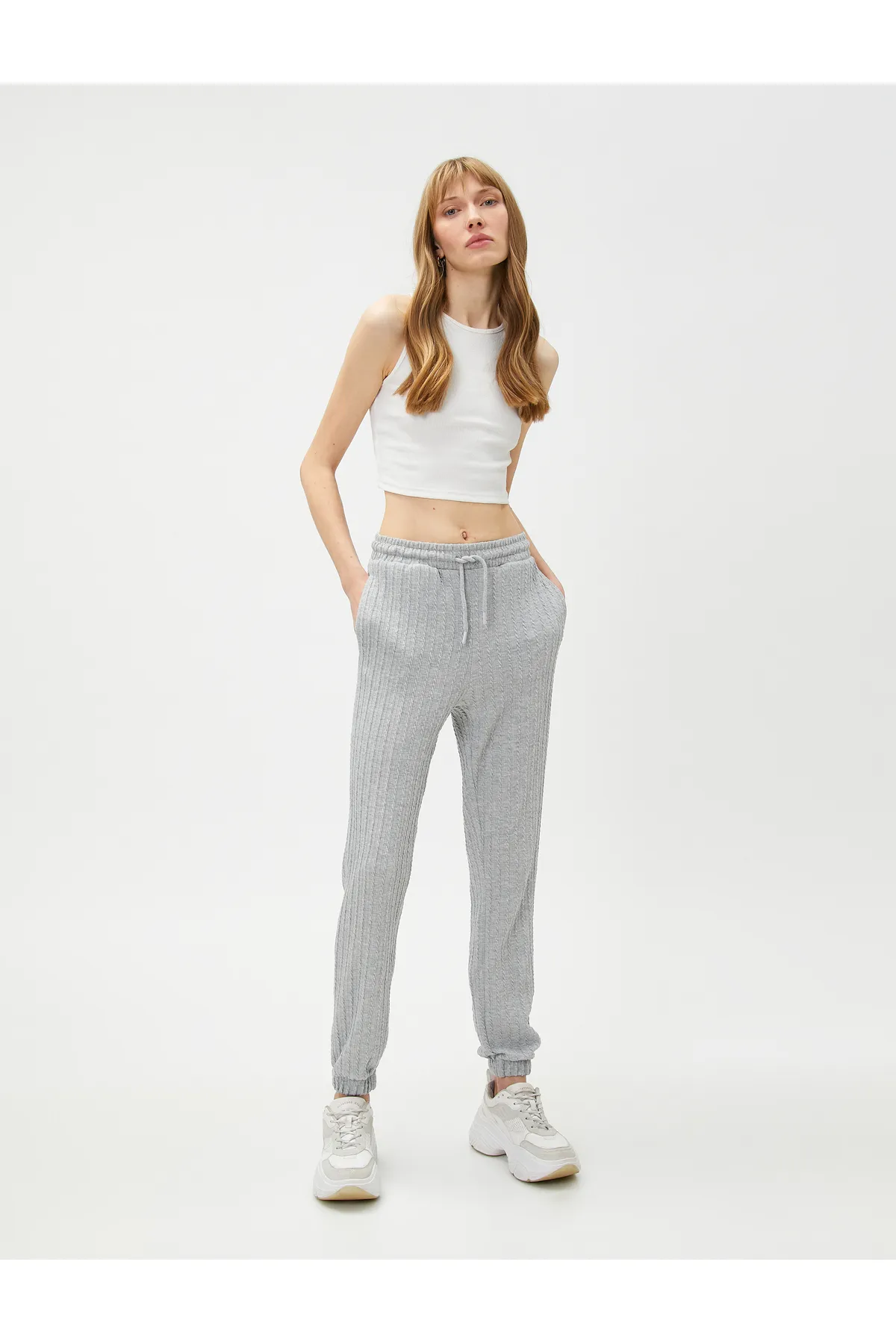 Koton  Jogger-Jogginghose mit Taschen und Bindebund