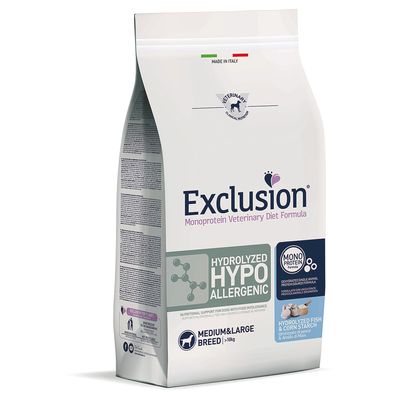 Exclusion Diet Hydrolyzed Hypoallergenic Medium/Large Fisch & Maisstärke