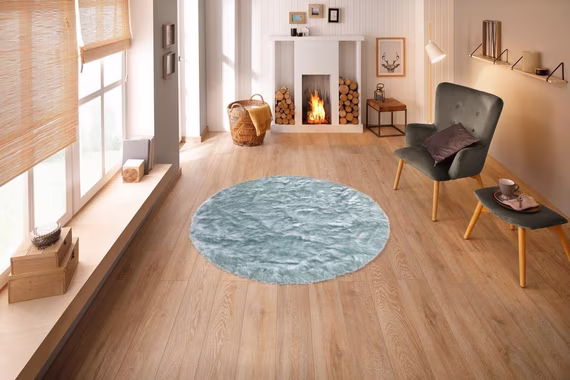 Fellteppich Sammo, my home, rund, Höhe: 60 mm, Kunstfell, leuchtende Farben, besonders weich, echter Kuschelteppich