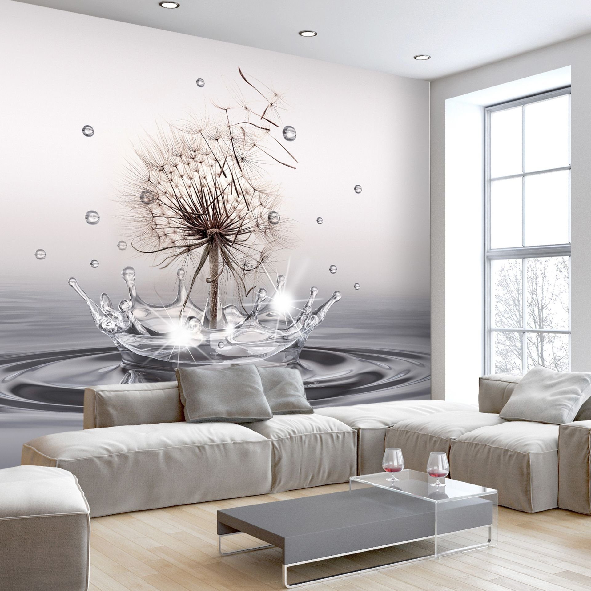 KUNSTLOFT Vliestapete Wind Drops 0.98x0.7 m, halb-matt, matt, lichtbeständige Design Tapete