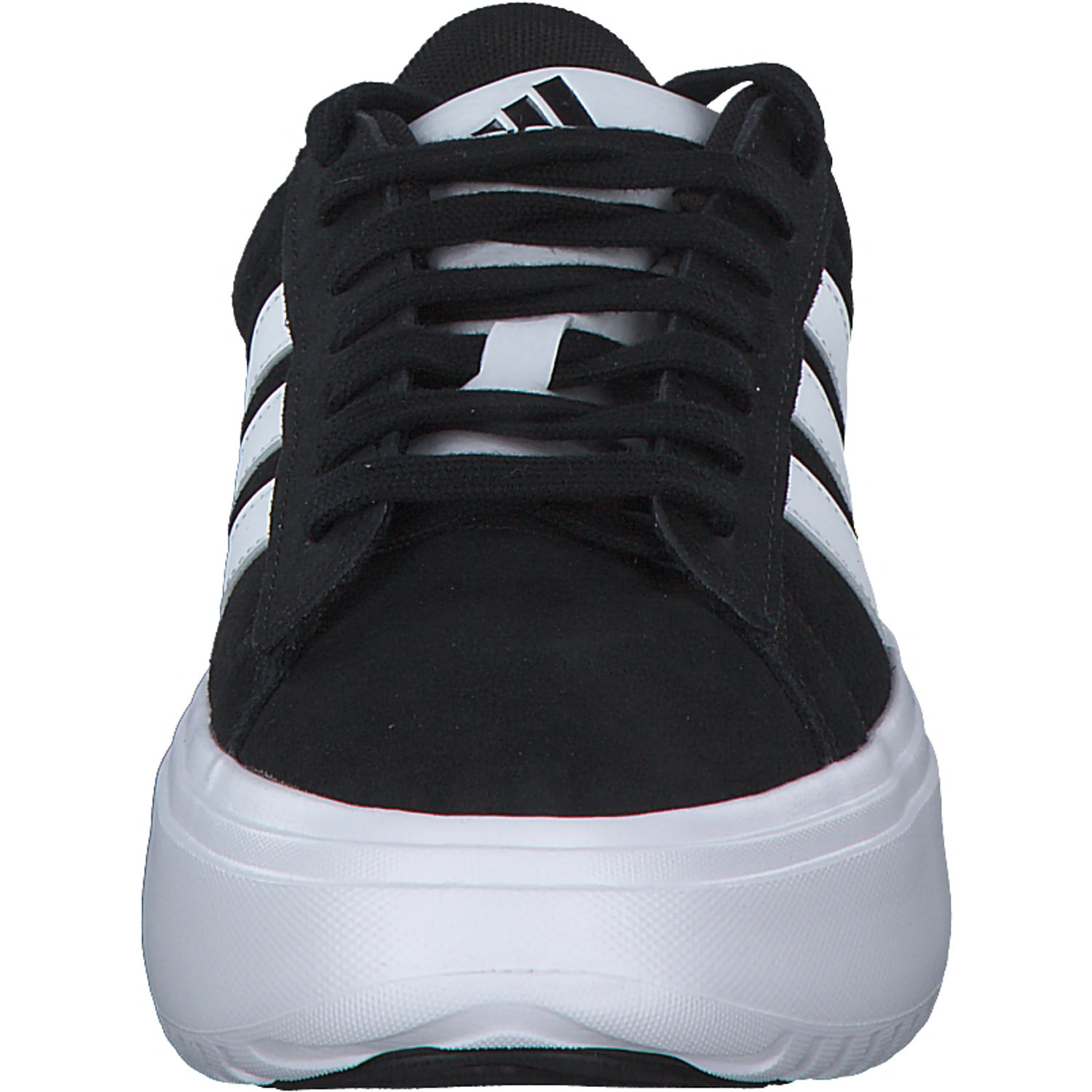 Adidas Grand Court Platform Suede, Schnürschuhe, Damen, Schwarz