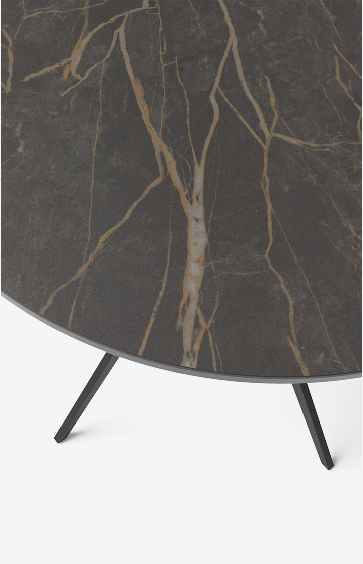 Beistelltisch JOOP! CURVES mit Marmorkeramikplatte, 45 x 47 cm in Schwarz
