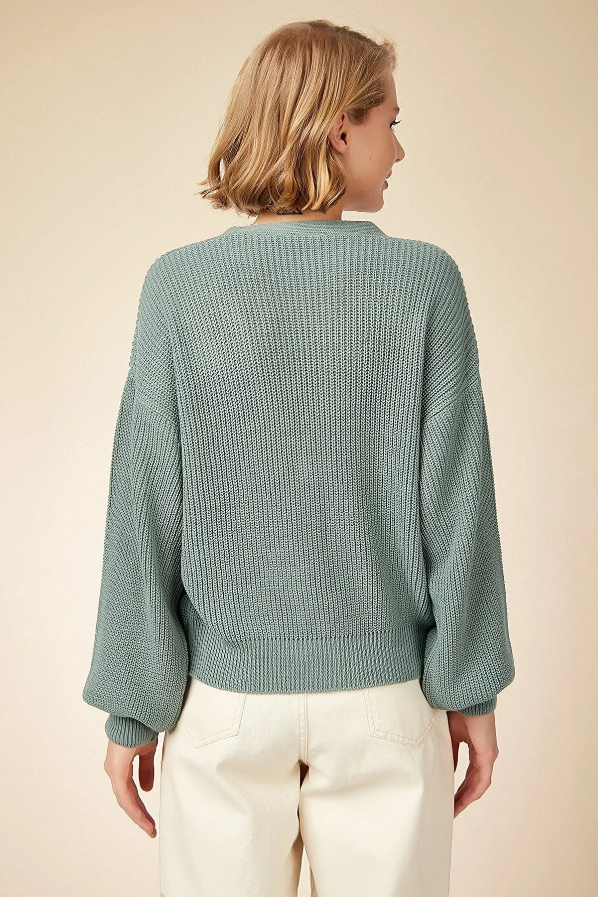 Happiness İstanbul  Strickjacke - Grün - Regular Fit