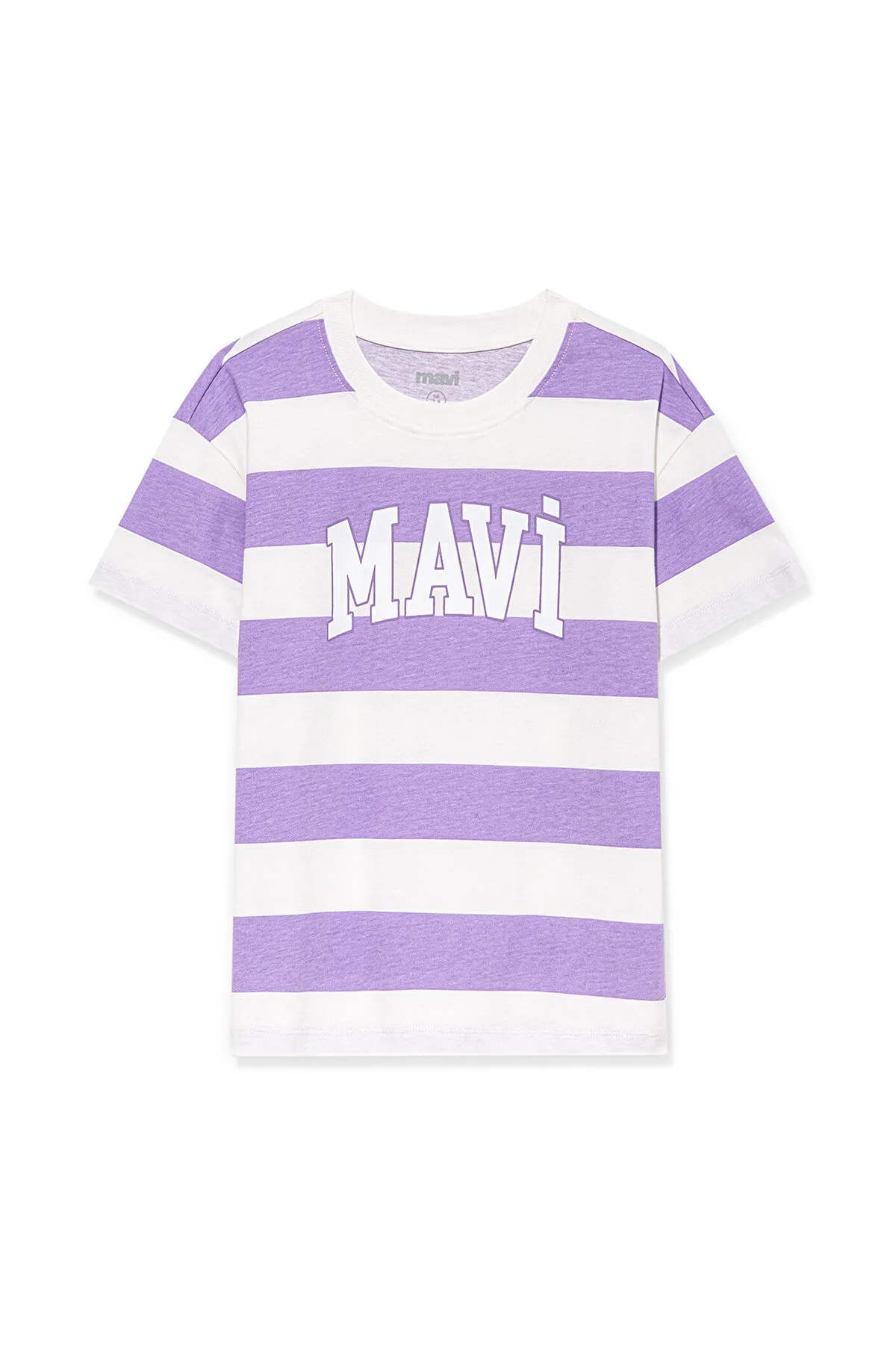 Mavi  Lila gestreiftes T-Shirt mit Logo-Aufdruck, Loose Fit / Loose Relaxed Fit7610191-70506
