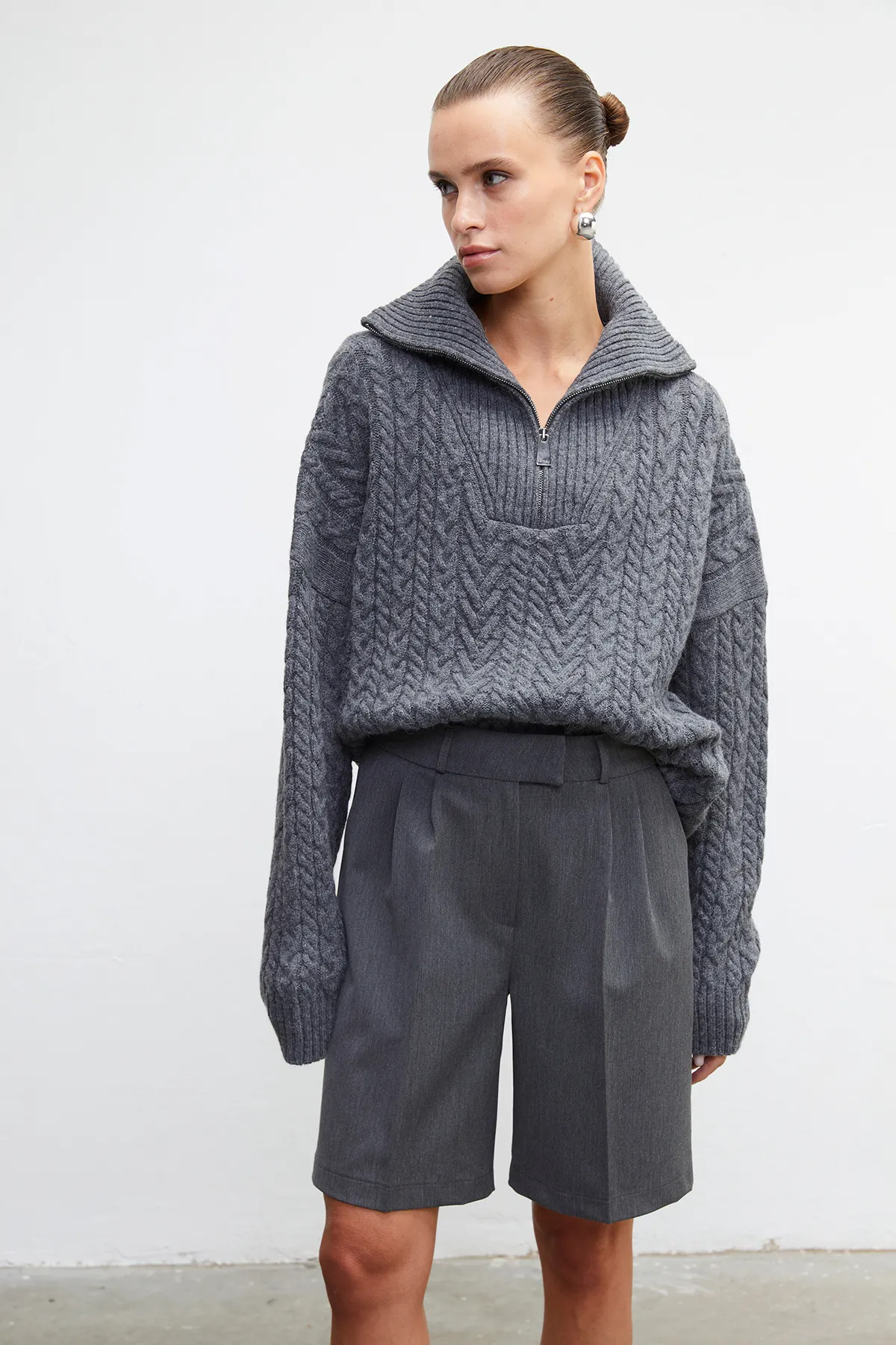 VATKALI  Rollkragenpullover mit Reißverschluss