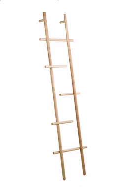 kommod Leiterregal LENDRA, Kleiderleiter, Kleiderständer – 180 x 45 x 12 cm – Esche massiv natur