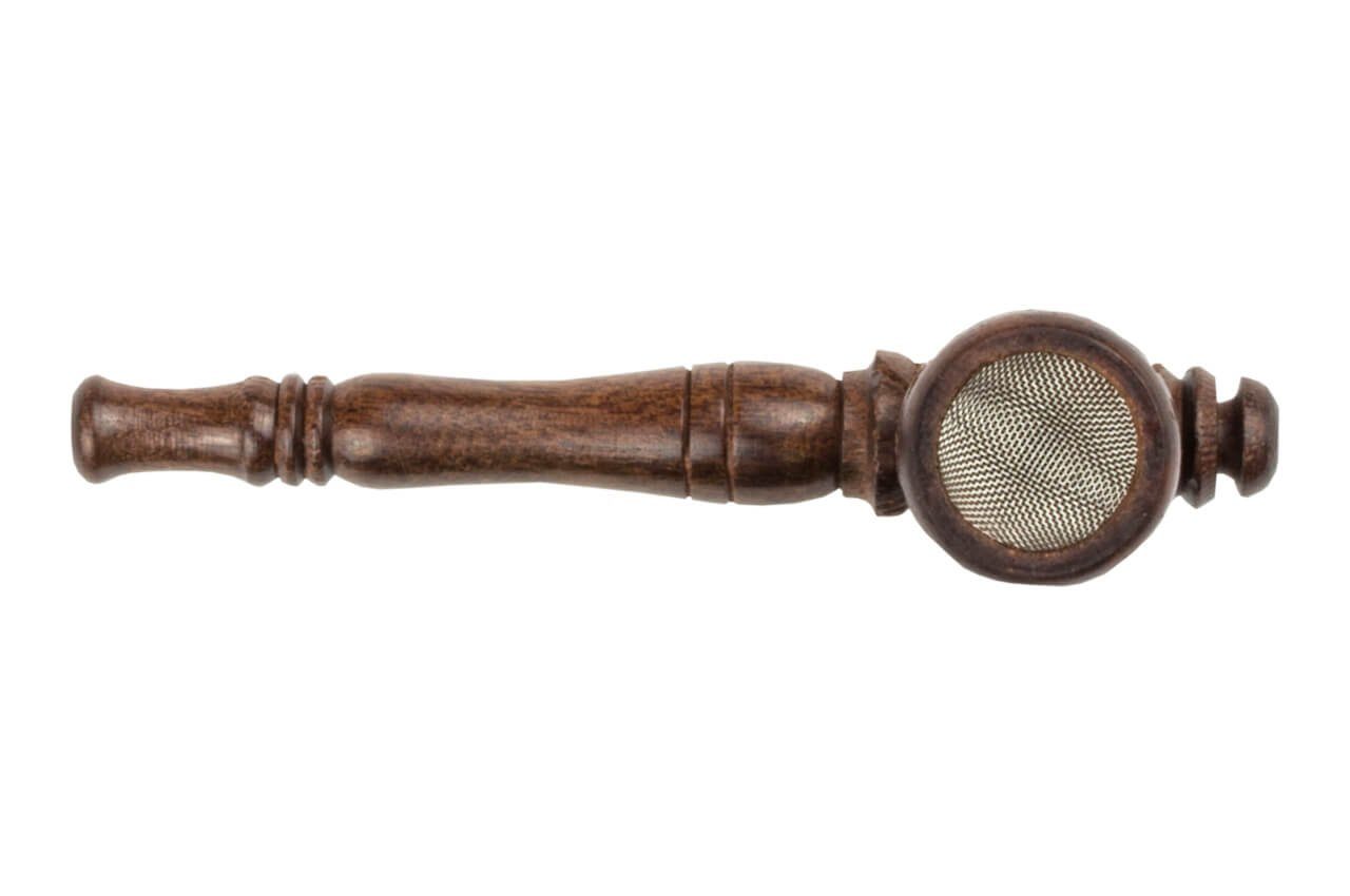 Weedness Handpfeife Holz-Pfeife 10 cm aus Ebenholz handgeschnitzt Tabak Pipe