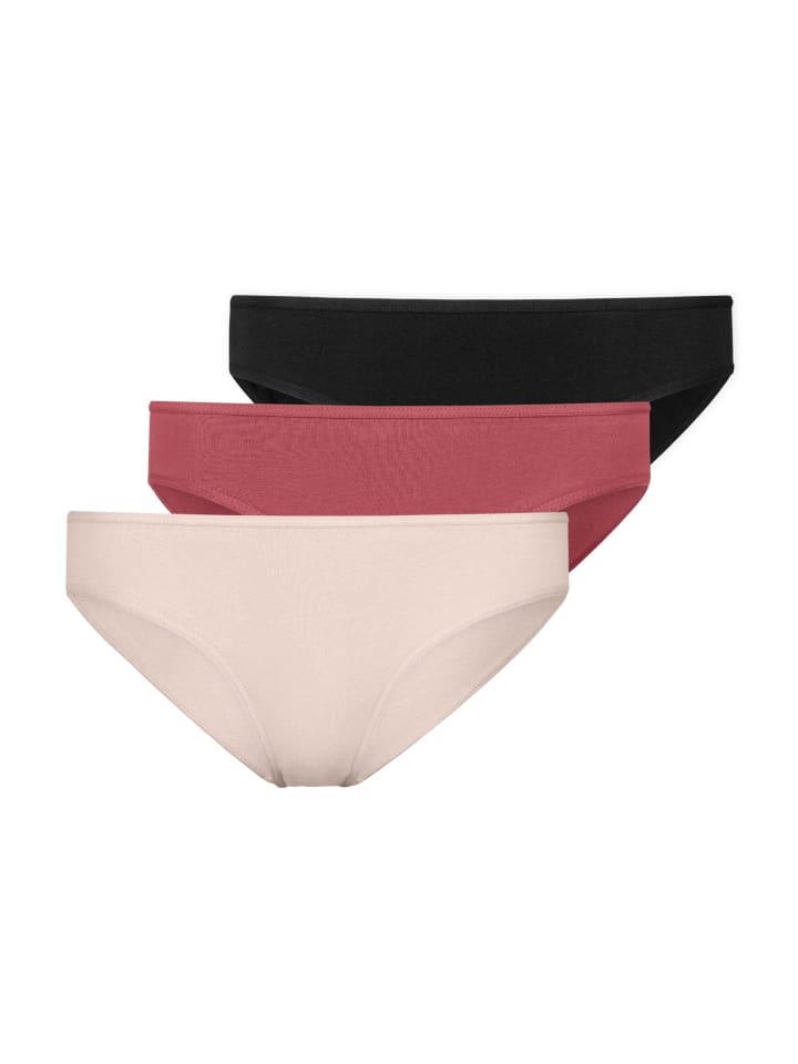 SNOCKS Damenslips aus Bio-Baumwolle 3 Stück in Mix (Apricot/Mauve/Schwarz) günstig kaufen