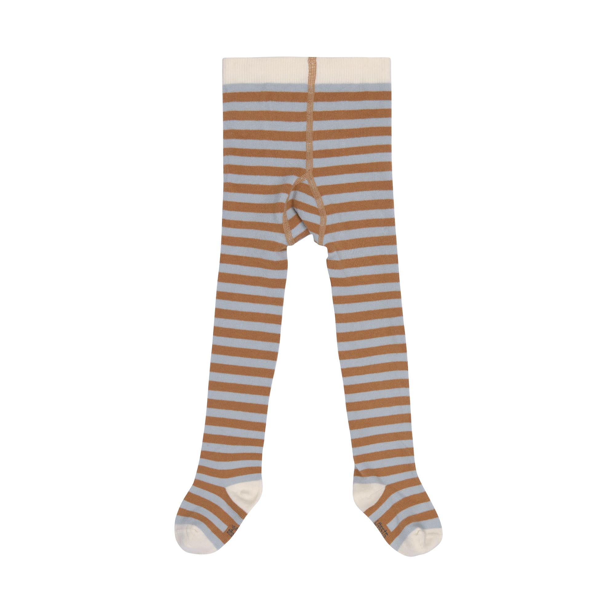 Strumpfhose GOTS - Tights, Streifen Hellblau Karamell