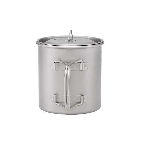 Titan Becher mit Klappgriff und Deckel