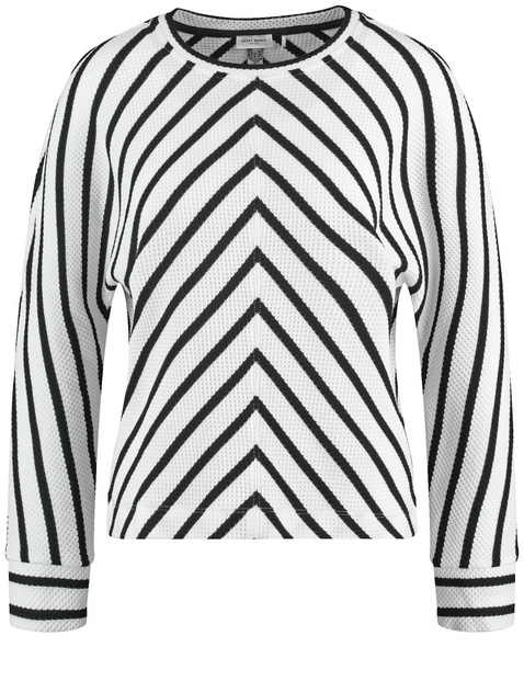 Gestreiftes Langarmshirt mit Fledermausärmeln